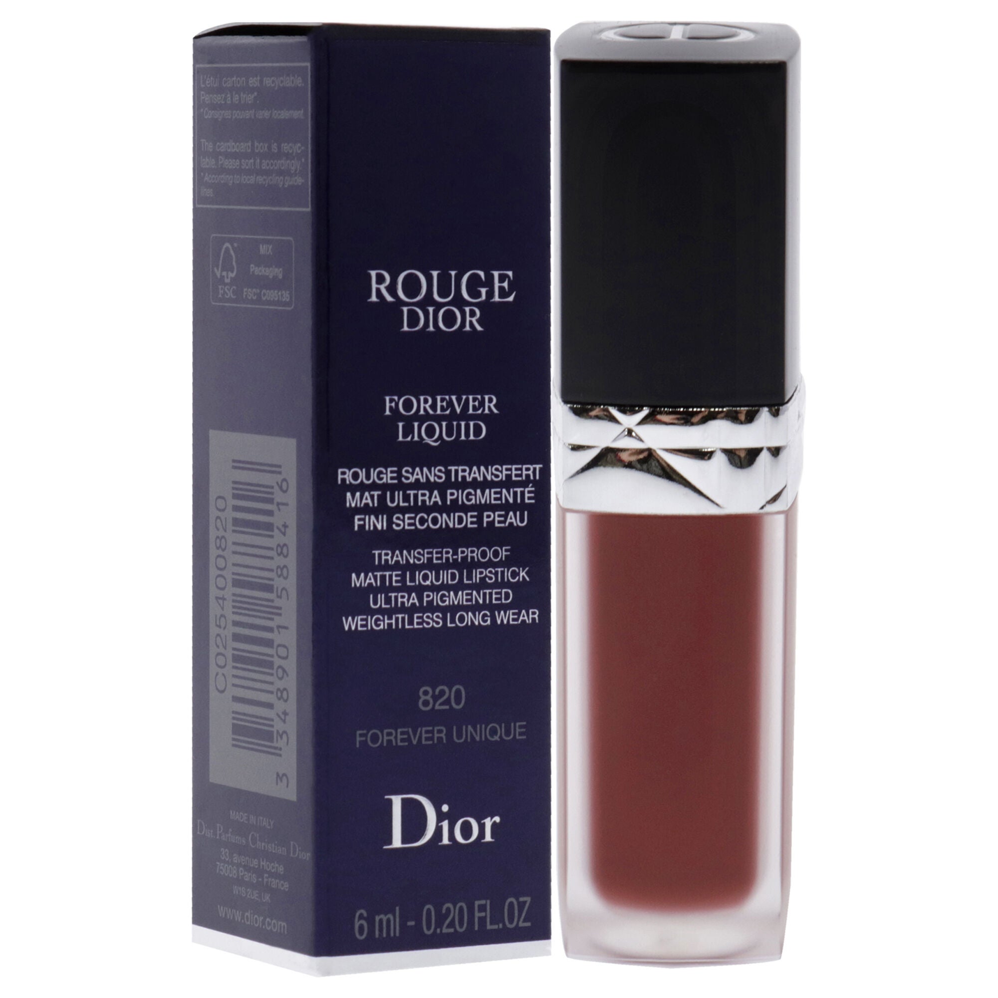 Rouge Dior Forever Liquid Matte - 820 Forever Unique by Christian Dior for Women - 0.20 oz Lipstick, See Description, alternate image number 2