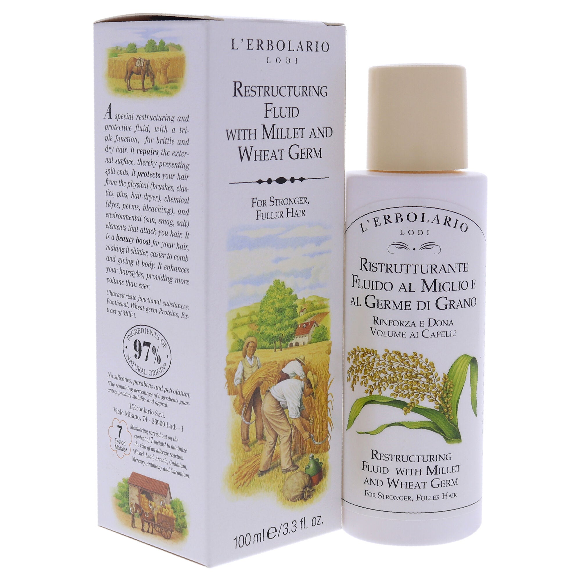 Restructuring Fluid - Millet and Wheat Germ by LErbolario for Unisex - 3.3 oz Fluid, , alternate image number 6