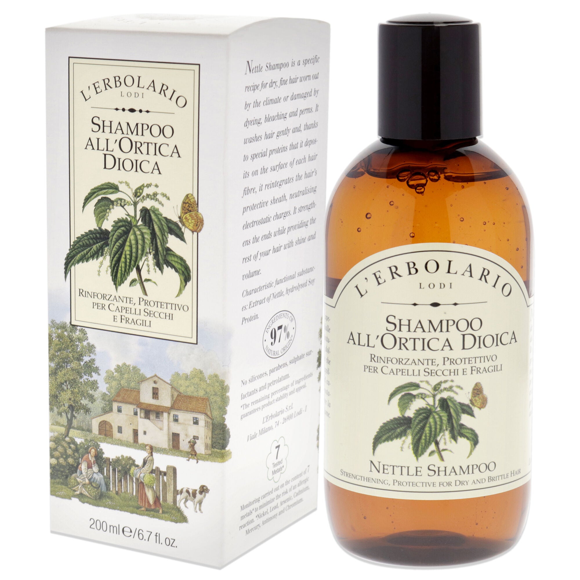 Shampoo - Nettle by Lerbolario for Unisex - 6.7 oz Shampoo, See Description, alternate image number 3