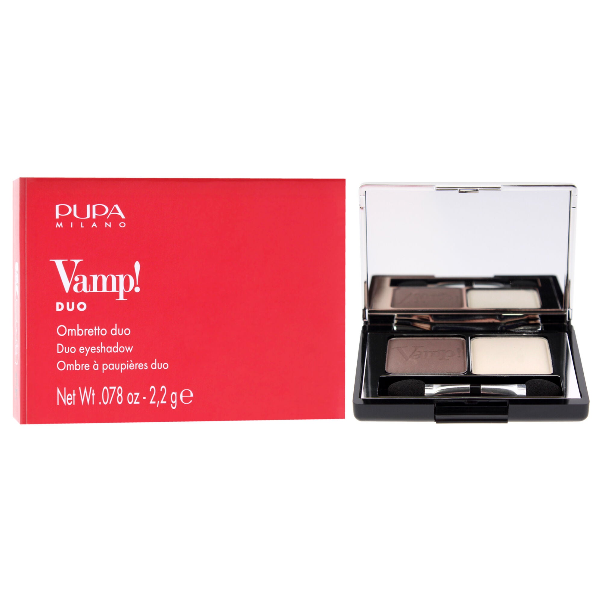 Vamp! Compact Duo Eyeshadow - 006 Brown Vanilla by Pupa Milano for Women - 0.078 oz Eye Shadow, See Description, alternate image number 1