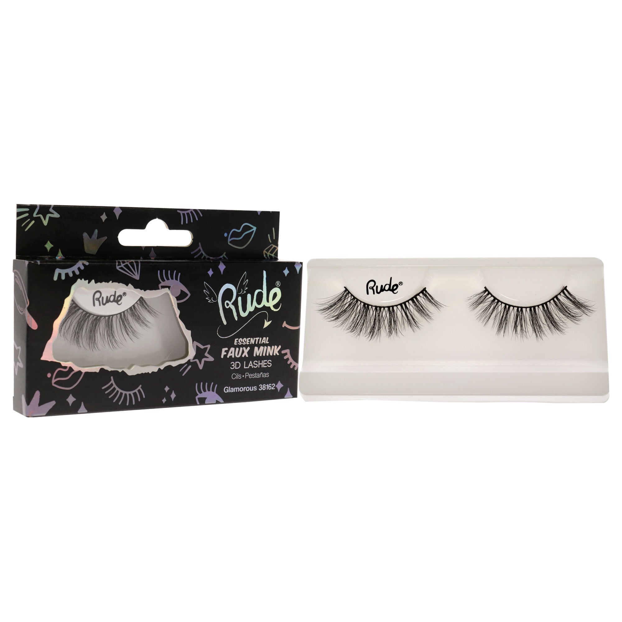 Essential Faux Mink 3D Lashes - Glamorous by Rude Cosmetics for Women - 1 Pc Pair, , alternate image number 6