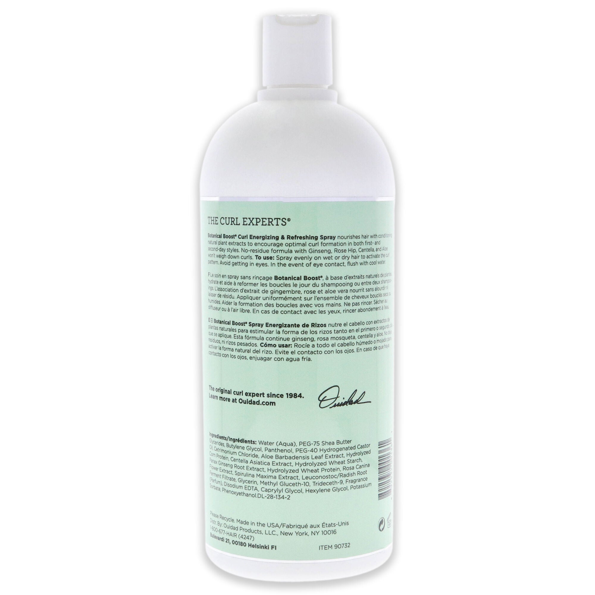 Botanical Boost Curl Energizing and Refreshing Spray by Ouidad for Unisex - 33.8 oz Hair Spray, , alternate image number 4