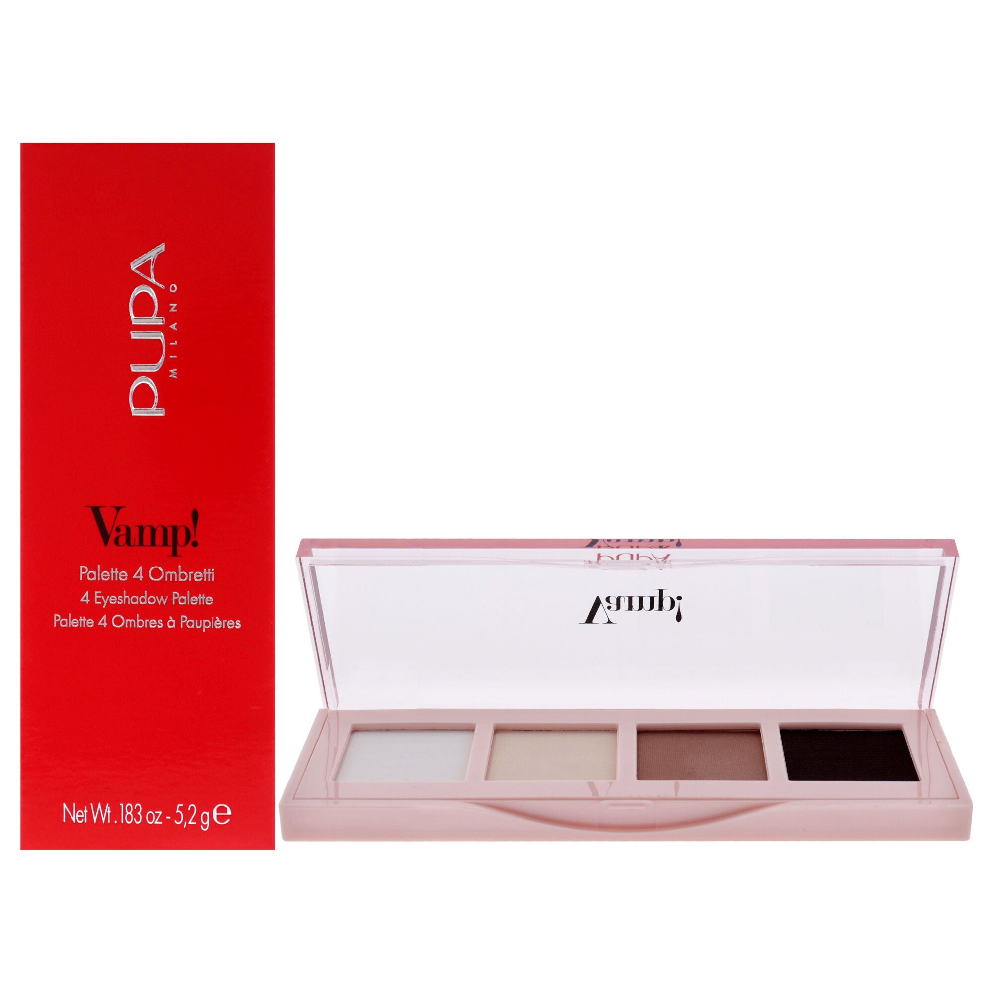 Vamp! 4 Eyeshadow Palette - 001 Natural Matt by Pupa Milano for Women - 0.183 oz Eye Shadow, See Description, hi-res image number 0