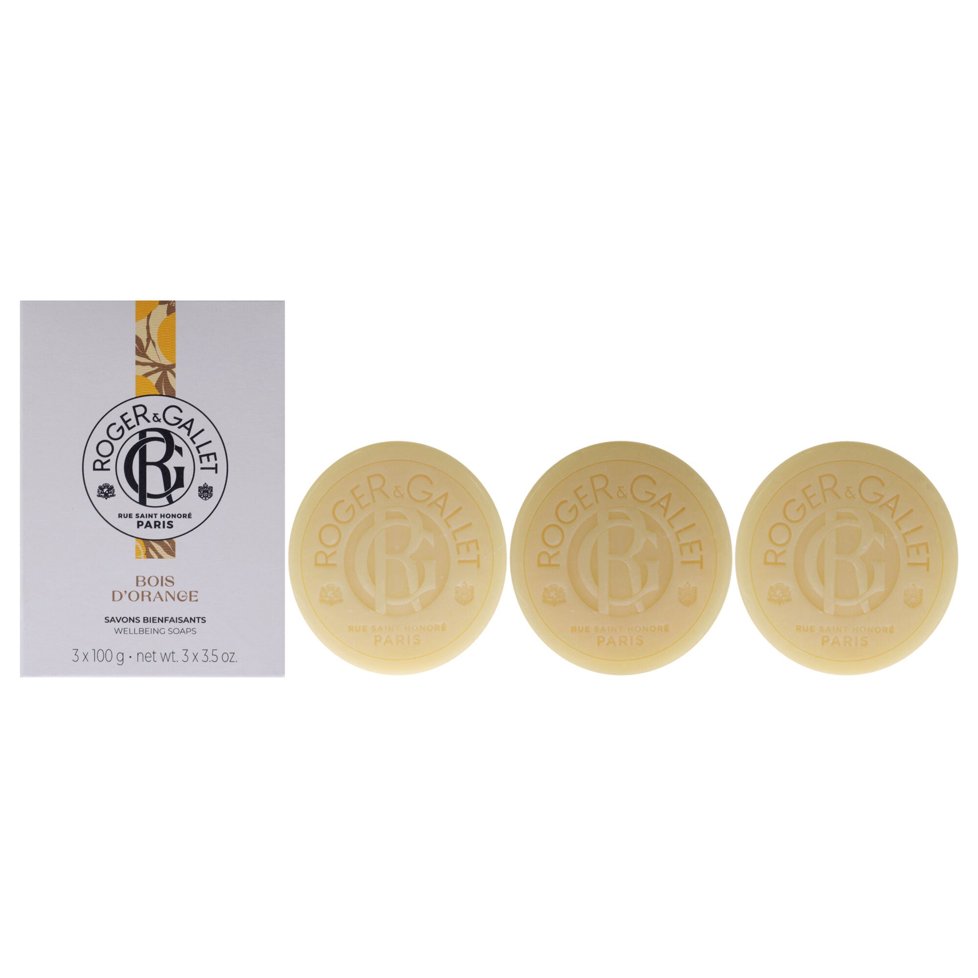Wellbeing Soap Set - Orange Wood by Roger & Gallet for Unisex - 3 x 3.5 oz Soap, See Description, hi-res image number 0