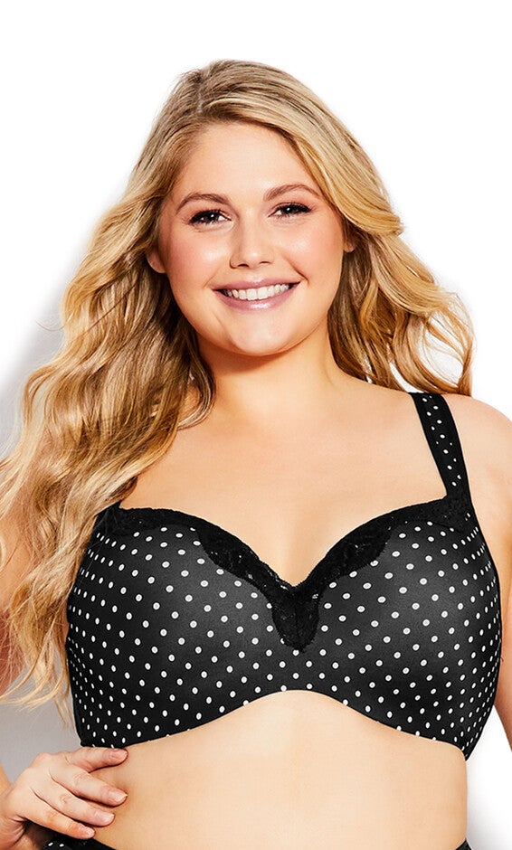 Basic Balconette Bra - black spot, Black, hi-res image number null