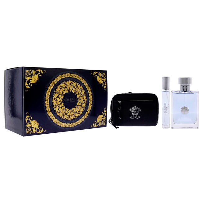Versace Pour Homme by Versace for Men - 3 Pc Gift Set 3.4oz EDT Spray, 0.34oz EDT Spray, Pouch, See Description, alternate image number 1