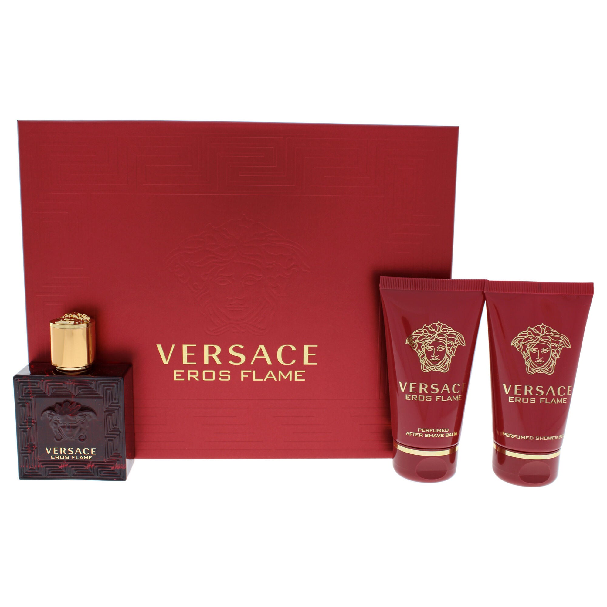 Eros Flame by Versace for Men - 3 Pc Gift Set 1.7oz EDP Spray, 1.7oz Shower Gel, 1.7oz After Shave Balm, See Description, hi-res image number 0