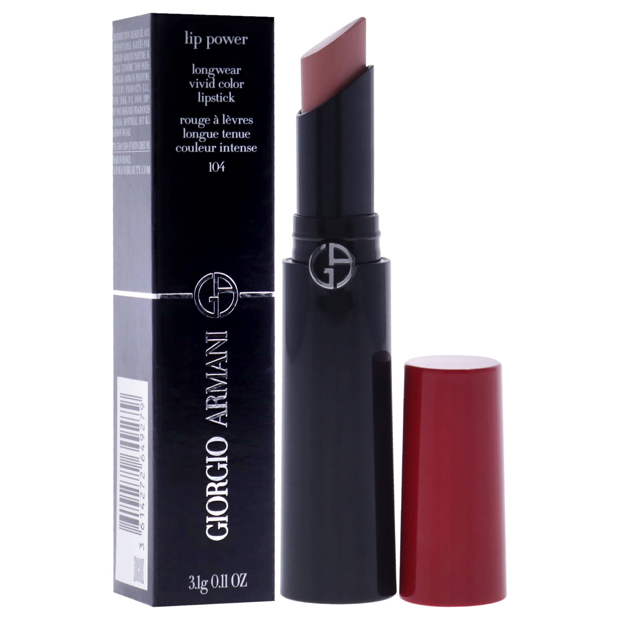 Lip Power Longwear Vivid Color Lipstick - 104 Selfless Tempting by Giorgio Armani for Women - 0.11 oz Lipstick, See Description, alternate image number 2