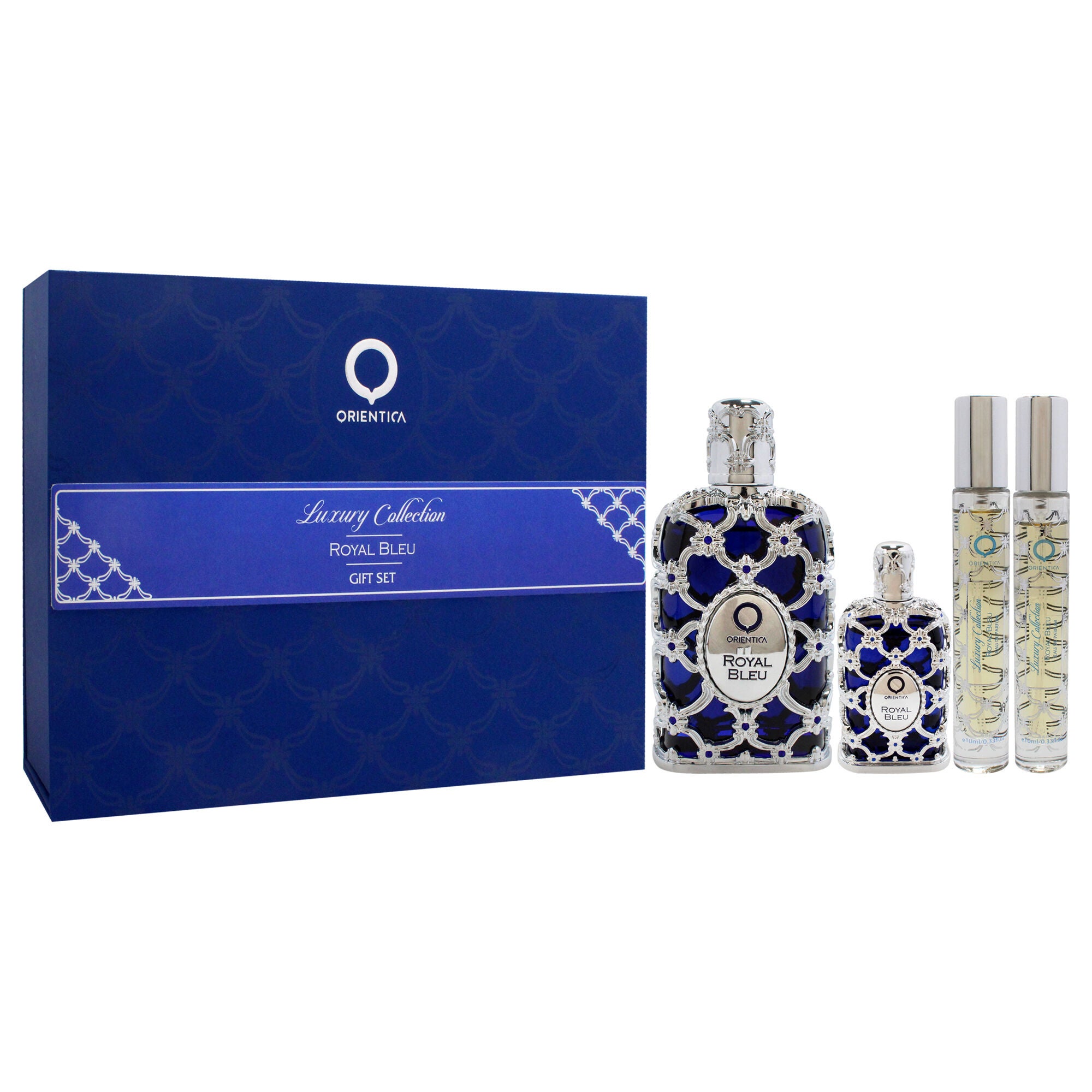 Royal Bleu by Orientica for Unisex - 4 Pc Gift Set 2.7oz EDP Spray, 2 x 10ml EDP Spray, 7.5ml EDP Splash, See Description, alternate image number 1