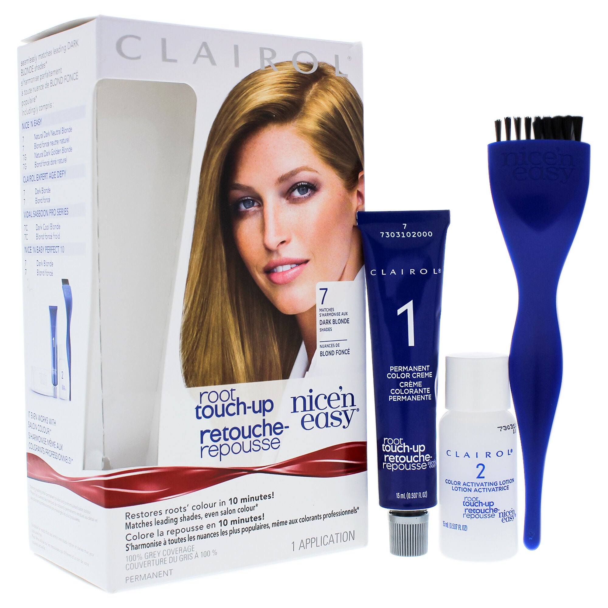 Nice n Easy Root Touch-Up Permanent Color - 7 Dark Blonde by Clairol for Women - 1 Application Hair Color, See Description, hi-res image number 0