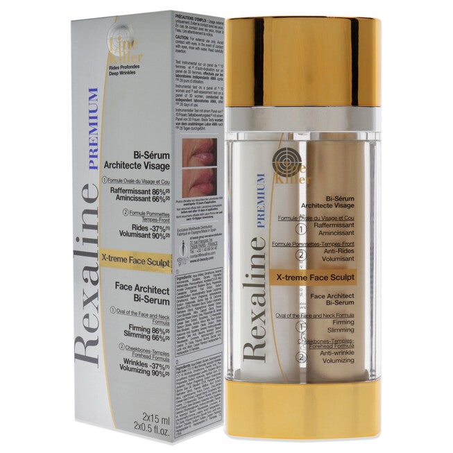 Line Killer X-Treme Face Sculpt Architect Bi-Serum by Rexaline for Unisex - 2 Pc 0.5oz Firming Slimming, 0.5oz Wrinkle Volumizing, , alternate image number null