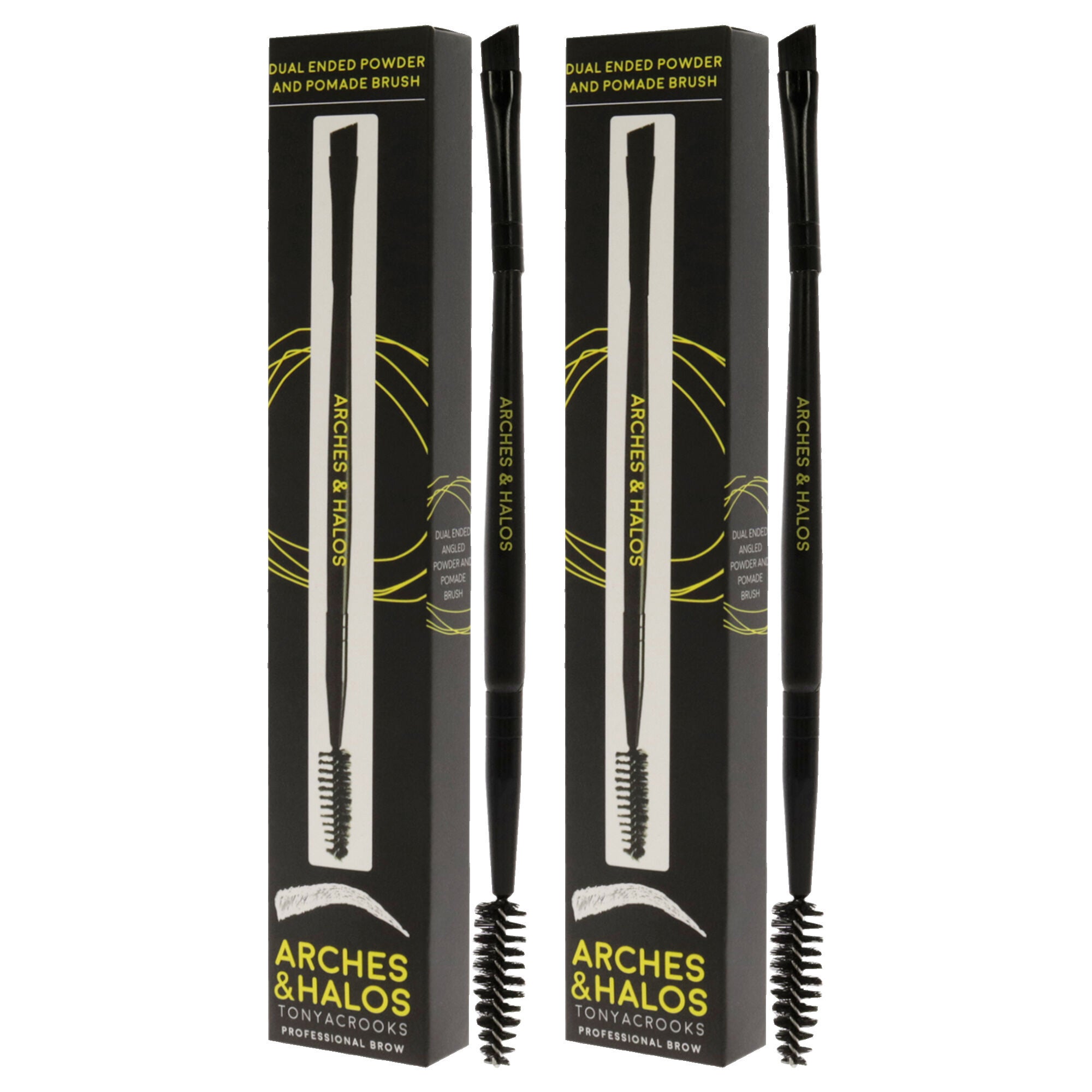 Dual Ended Powder and Pomade Brush by Arches and Halos for Unisex - 1 Pc Brush - Pack of 2, See Description, alternate image number 2