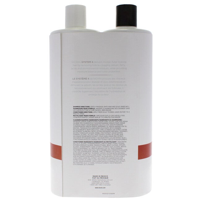 System 4 Duo by Nioxin for Unisex - 2 x 33.8 oz Shampoo, Conditioner, See Description, alternate image number 3