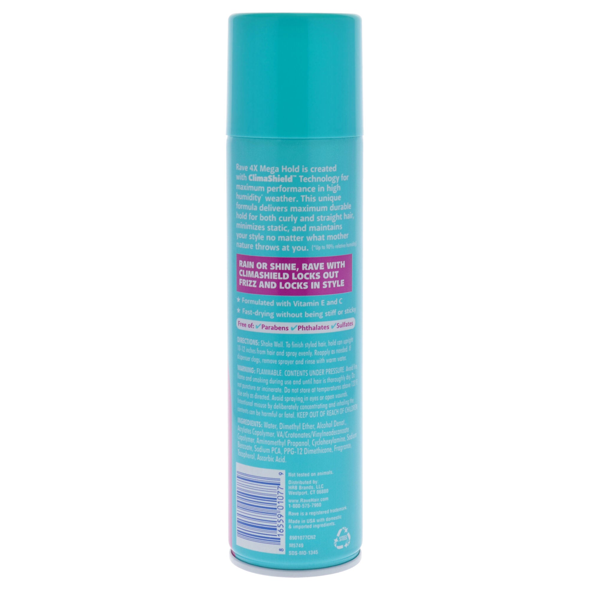 4X Mega Hold Hairspray - Unscented by Rave for Unisex - 11 oz Hair Spray, See Description, alternate image number 2