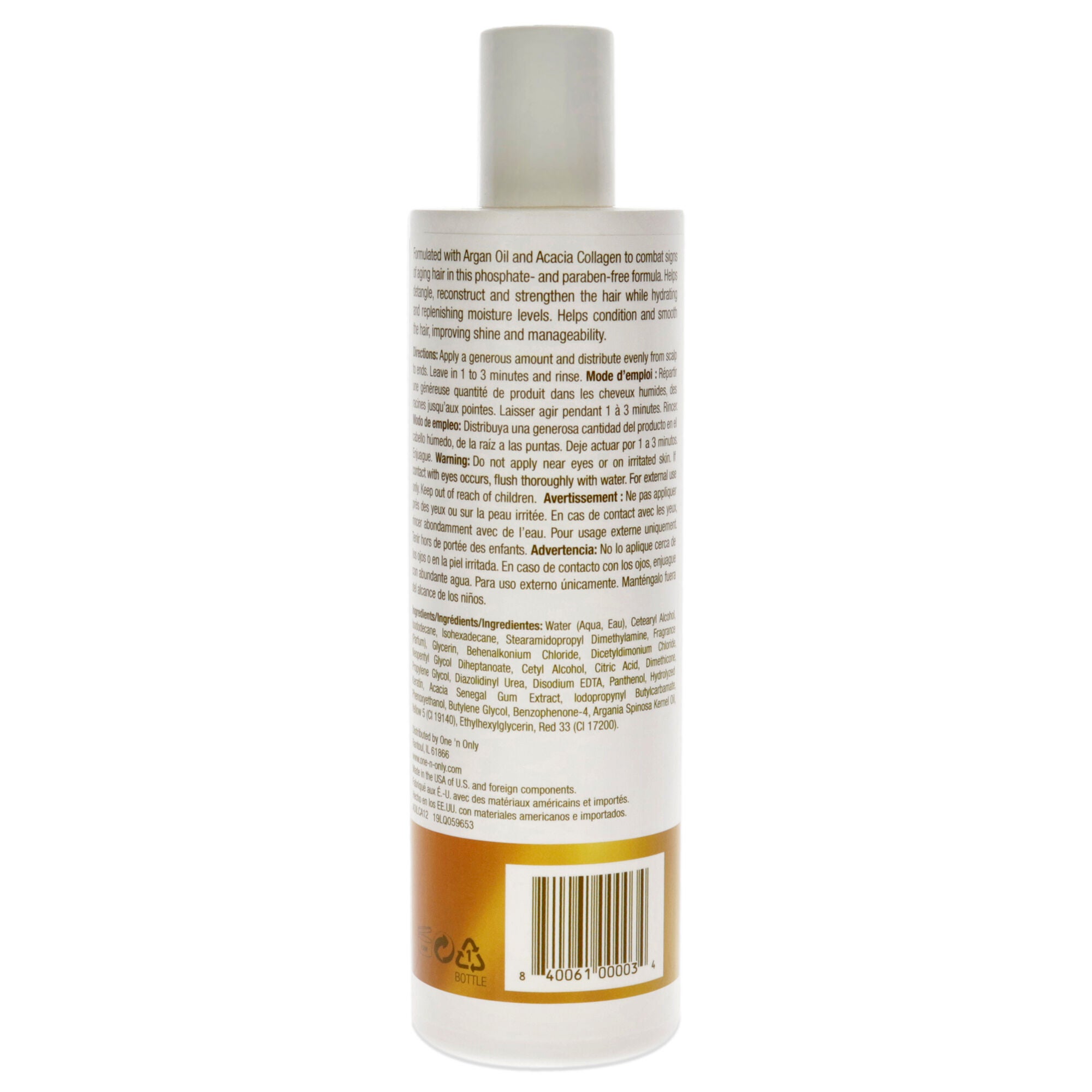 Argan Oil Moisture Repair Conditioner by One n Only for Unisex - 12 oz Conditioner, See Description, alternate image number 2