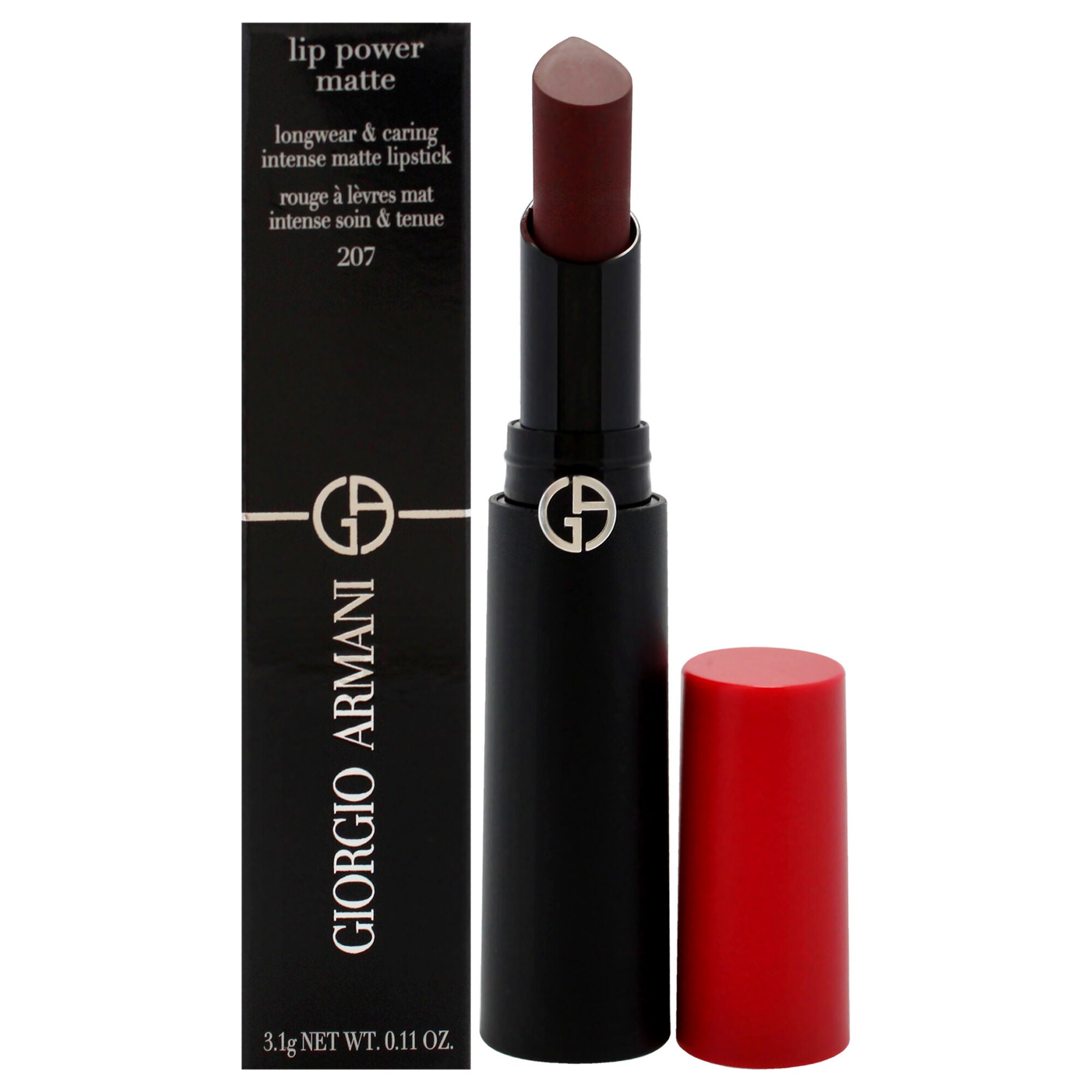 Lip Power Matte Longwear Lipstick - 207 Devoted by Giorgio Armani for Women - 0.11 oz Lipstick, Brown, hi-res image number 0
