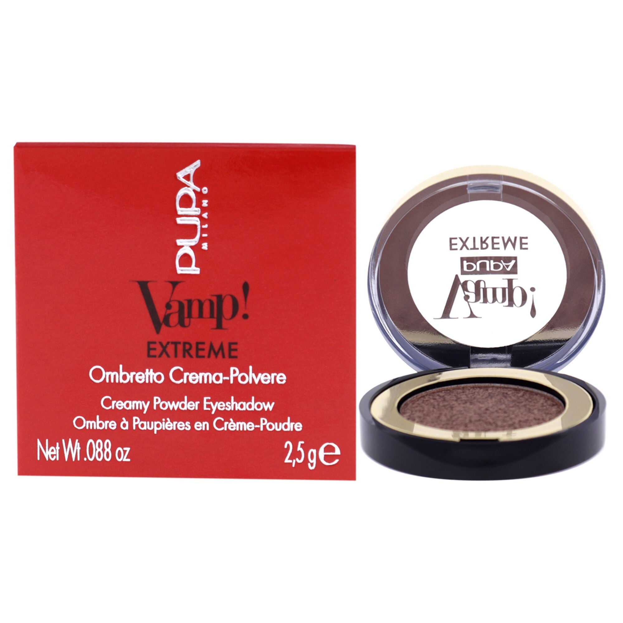 Vamp! Extreme Cream Powder Eyeshadow - 002 Extreme Copper by Pupa Milano for Women - 0.088 oz Eye Shadow, See Description, hi-res image number 0