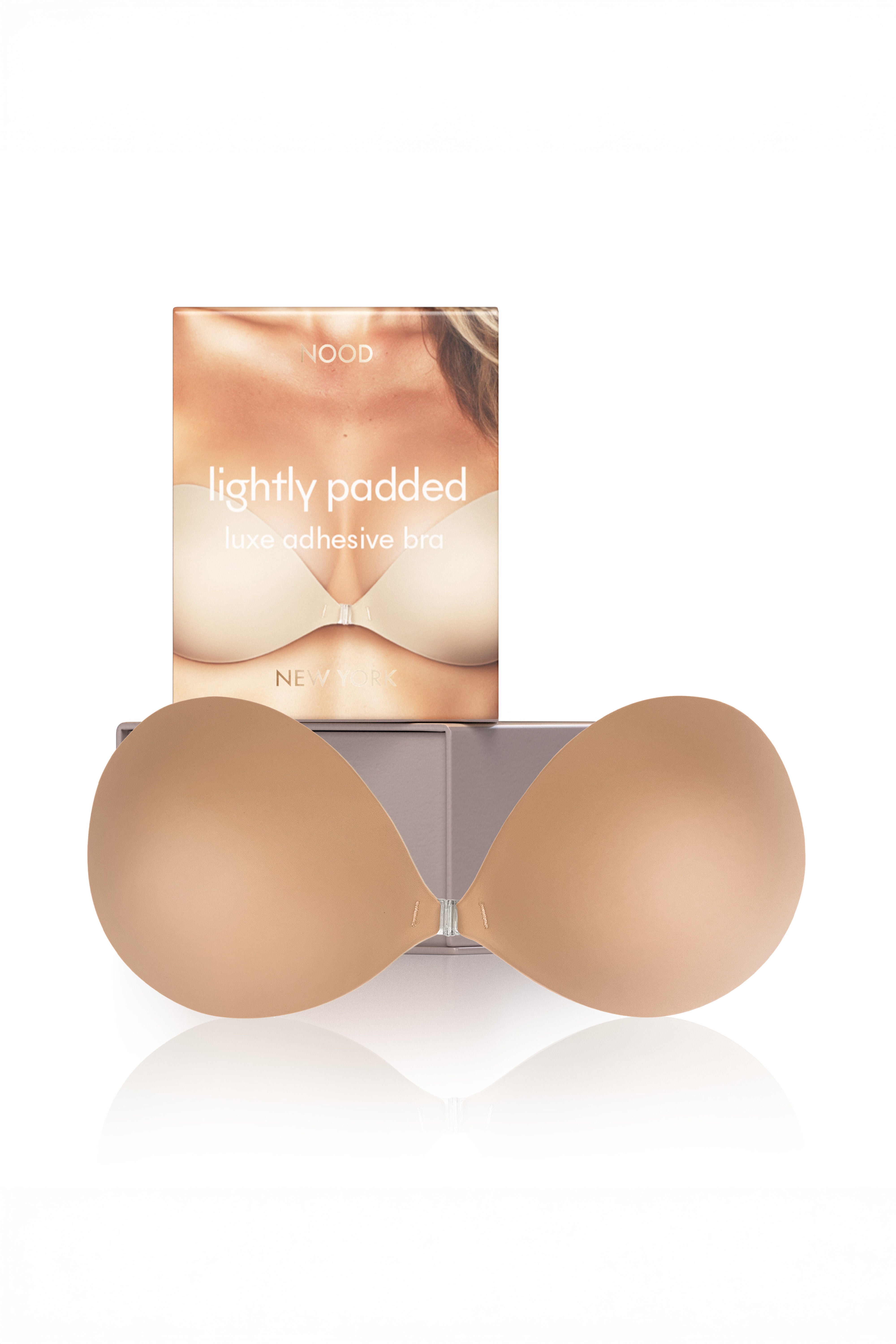 Lightly Padded Luxe Adhesive Fabric Bra, No 5 Soft Tan / Tan, alternate image number 1