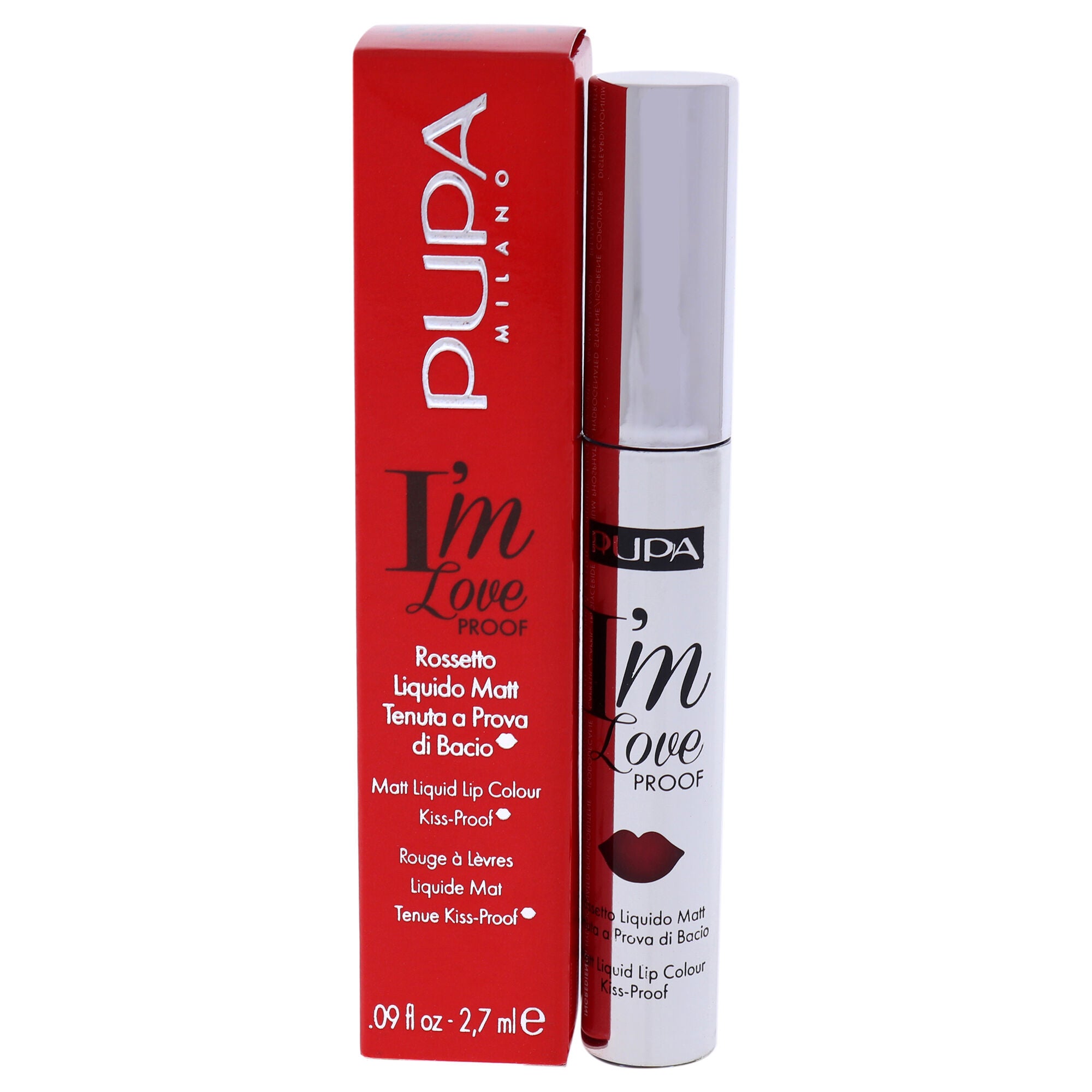 I Am Love Proof Matt Liquid Lip Color - 011 Kiss Me Red by Pupa Milano for Women - 0.09 oz Lipstick, See Description, hi-res image number 0