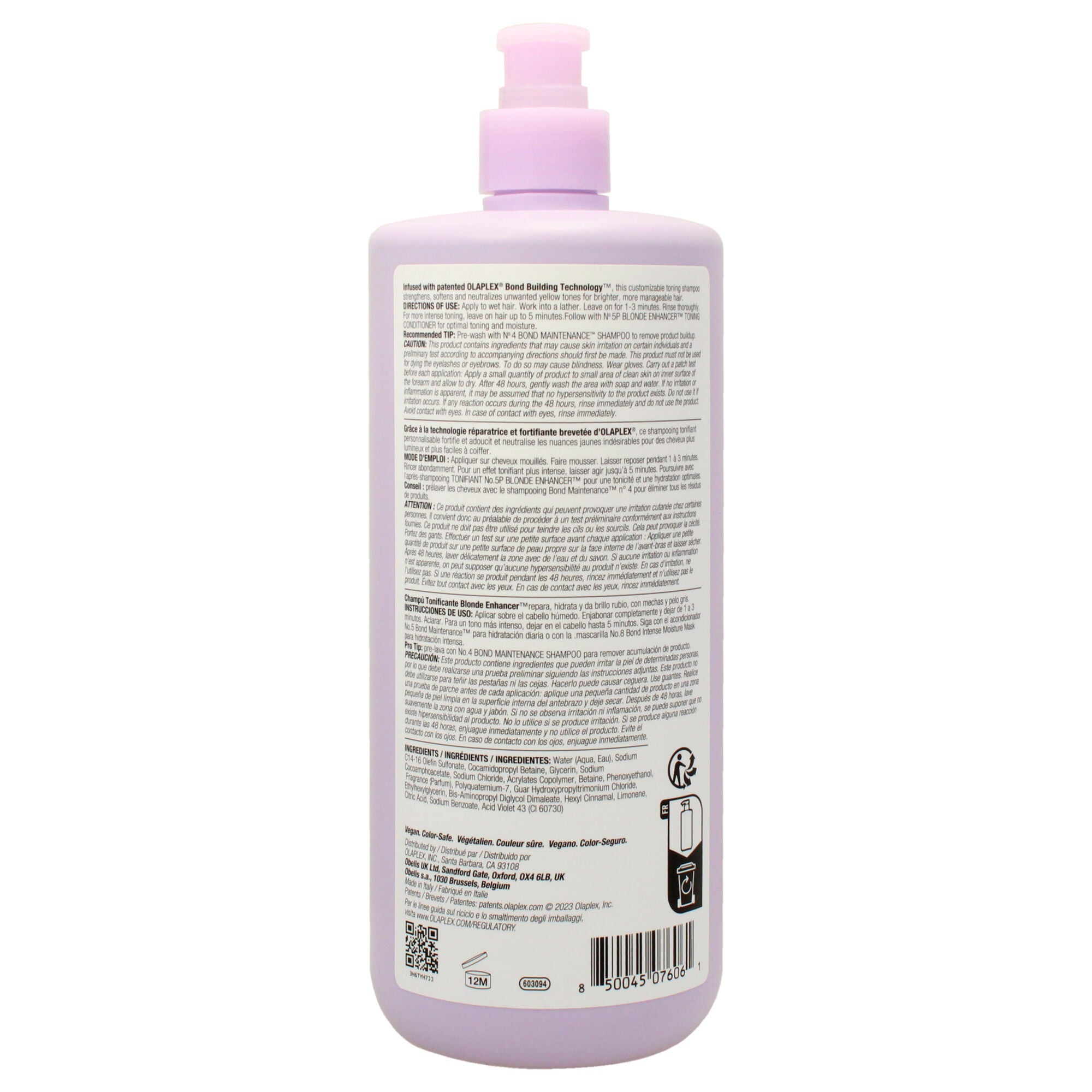 No 4P Blonde Enhacer Toning Shampoo by Olaplex for Unisex - 33.81 oz Shampoo, See Description, alternate image number 1