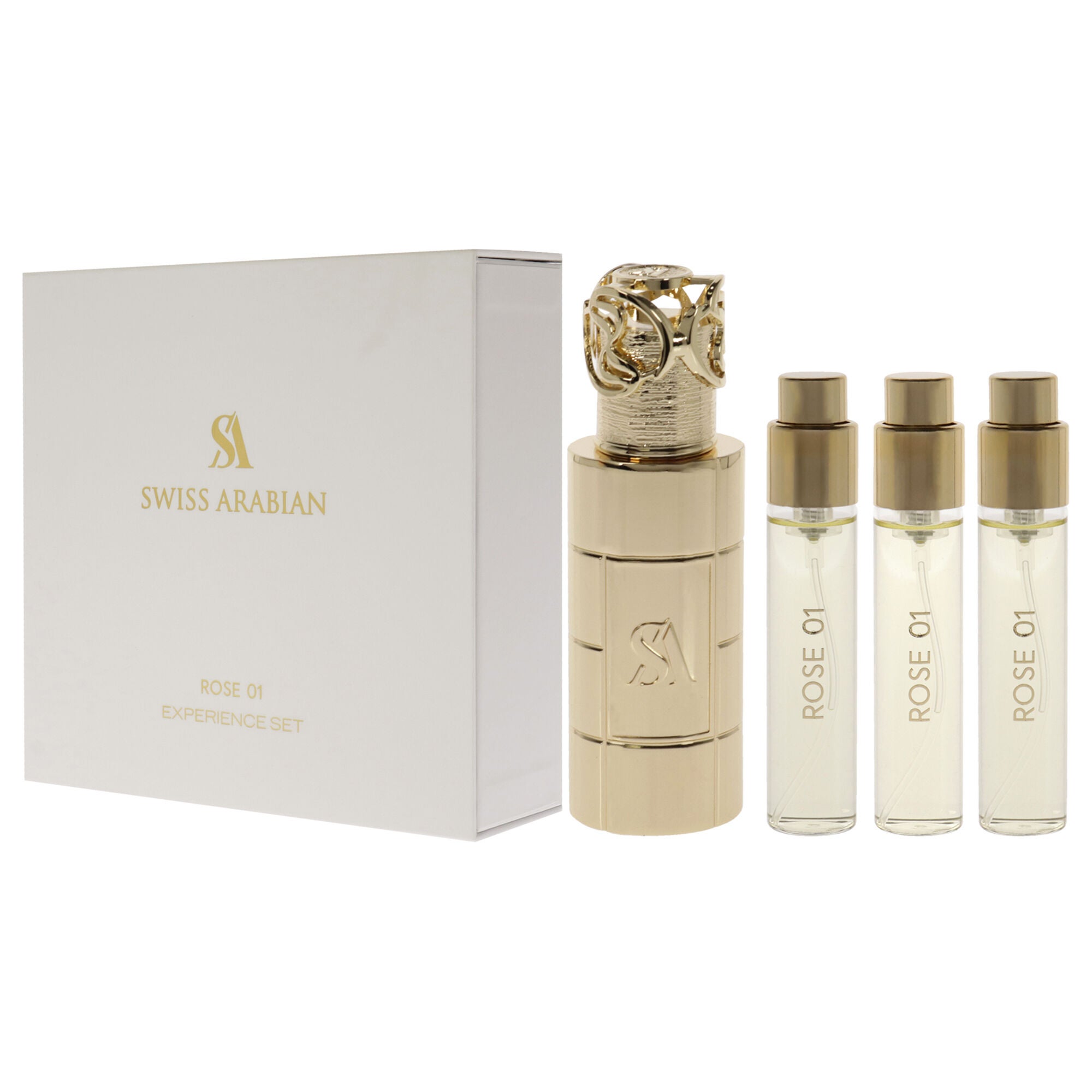 Rose 01 by Swiss Arabian for Unisex - 4 Pc Mini Gift Set 3 x 10ml Perfume Spray, 1 Metal Case, , alternate image number 8