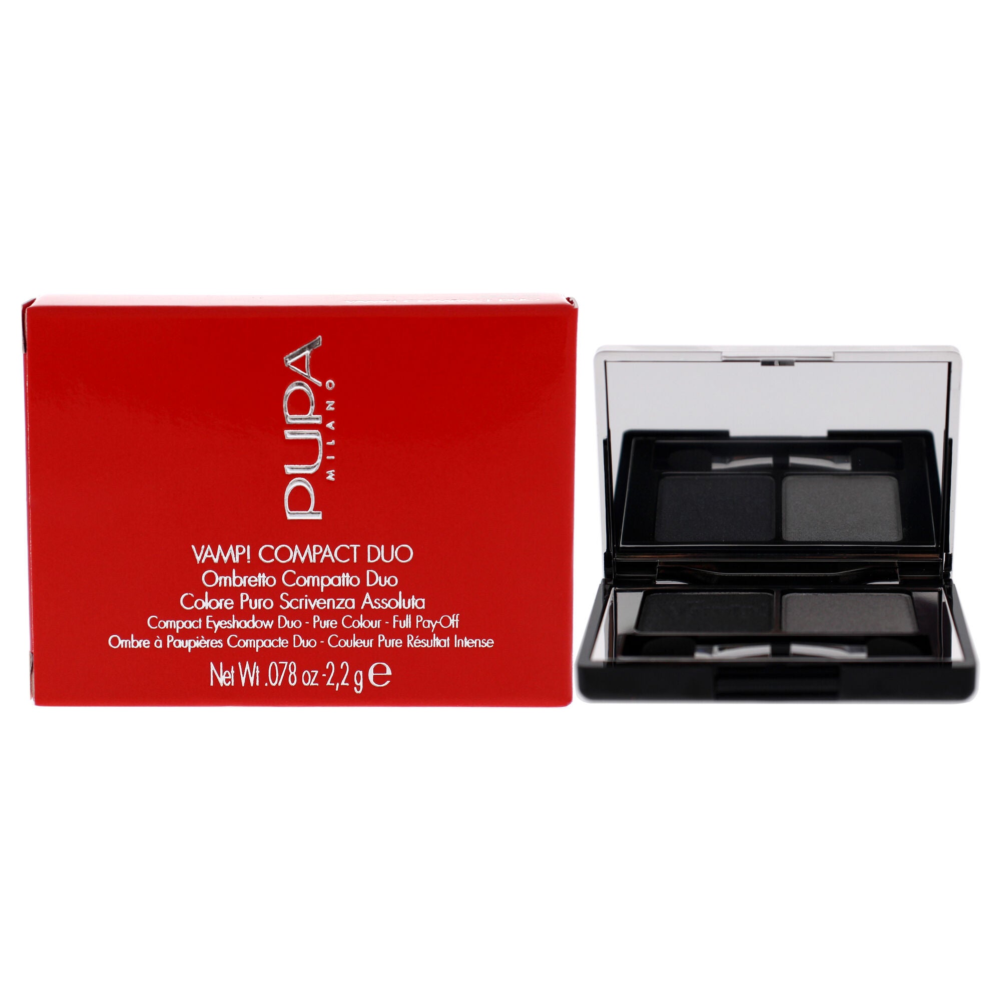 Vamp! Compact Duo Eyeshadow - 009 Silver Stone by Pupa Milano for Women - 0.078 oz Eye Shadow, See Description, hi-res image number 0