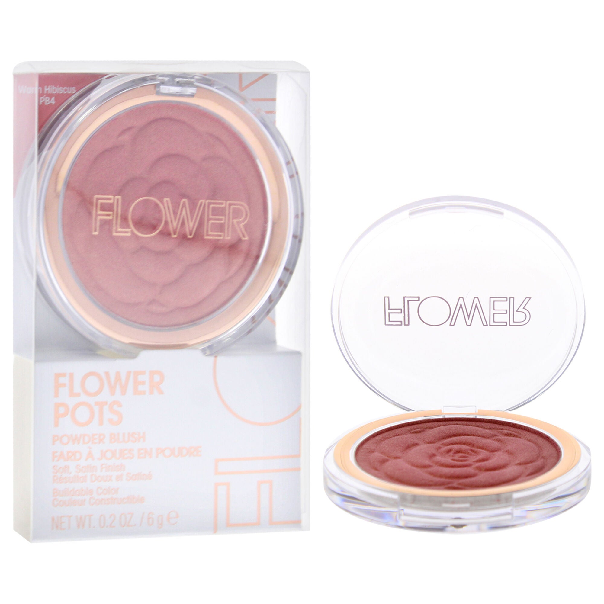 Flower Pots Powder Blush - PB4 Warm Hibiscus by Flower Beauty for Women - 0.2 oz Blush, See Description, alternate image number 2