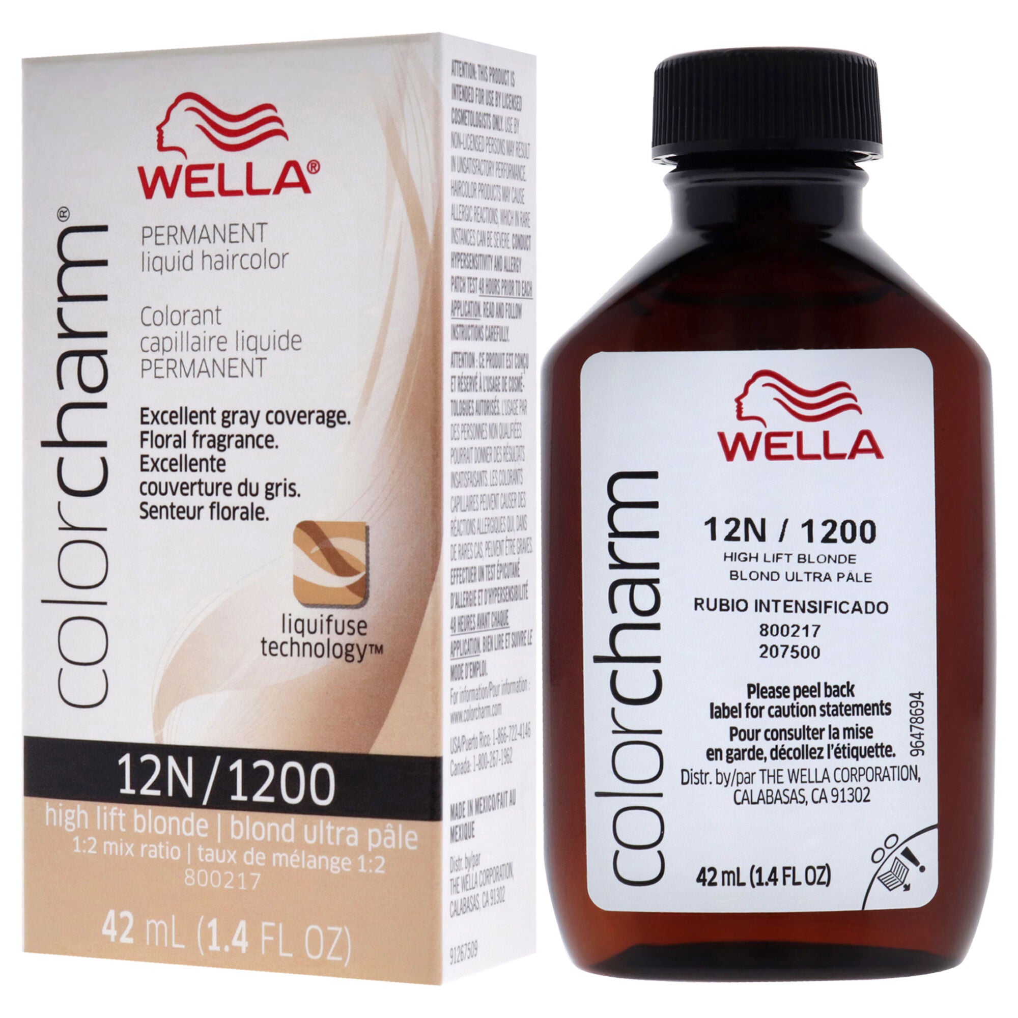 Color Charm Permanent Liquid Hair Color - 12N 1200 High Lift Blonde by Wella for Unisex - 1.42 oz Hair Color, See Description, alternate image number 3