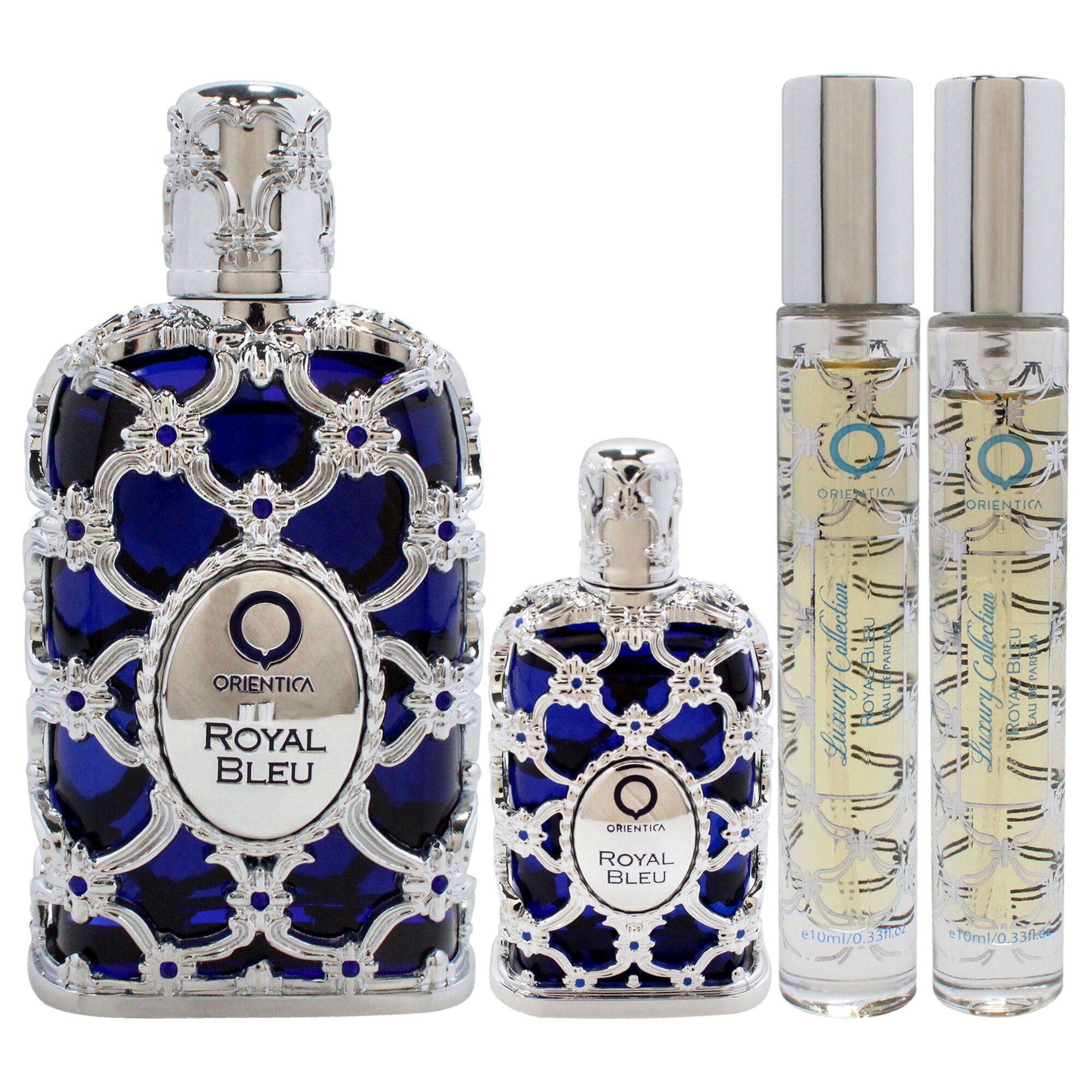 Royal Bleu by Orientica for Unisex - 4 Pc Gift Set 2.7oz EDP Spray, 2 x 10ml EDP Spray, 7.5ml EDP Splash, See Description, alternate image number 4