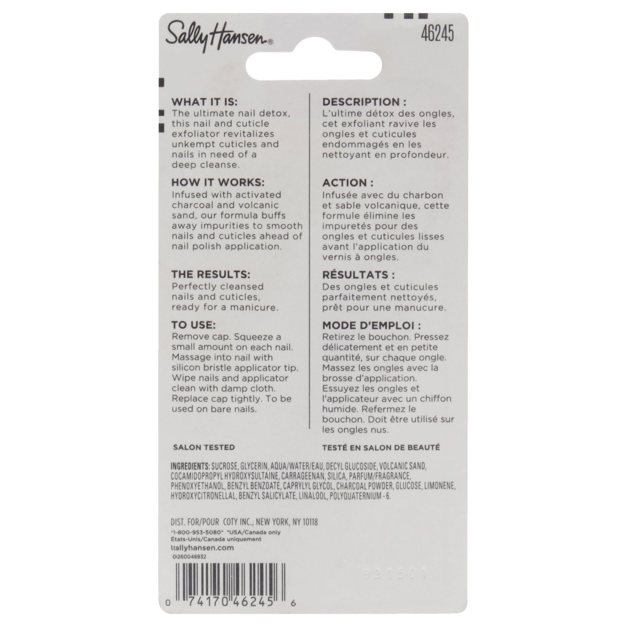 Nail Rehab Charcoal Resurfacer - 46245 by Sally Hansen for Women - 0.4 oz Exfoliator, See Description, alternate image number 1