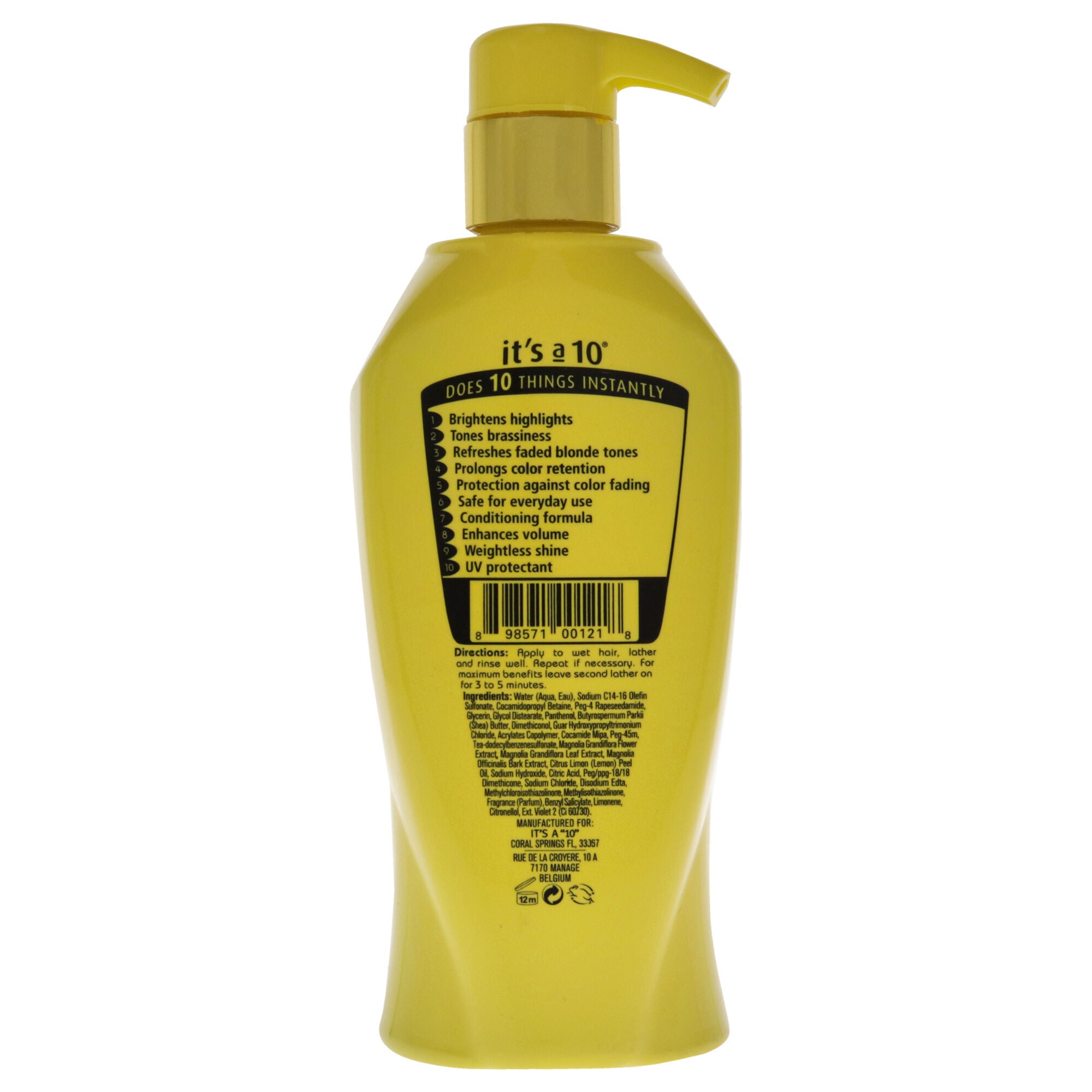 Miracle Brightening Shampoo For Blondes by Its A 10 for Unisex - 10 oz Shampoo, See Description, alternate image number 2