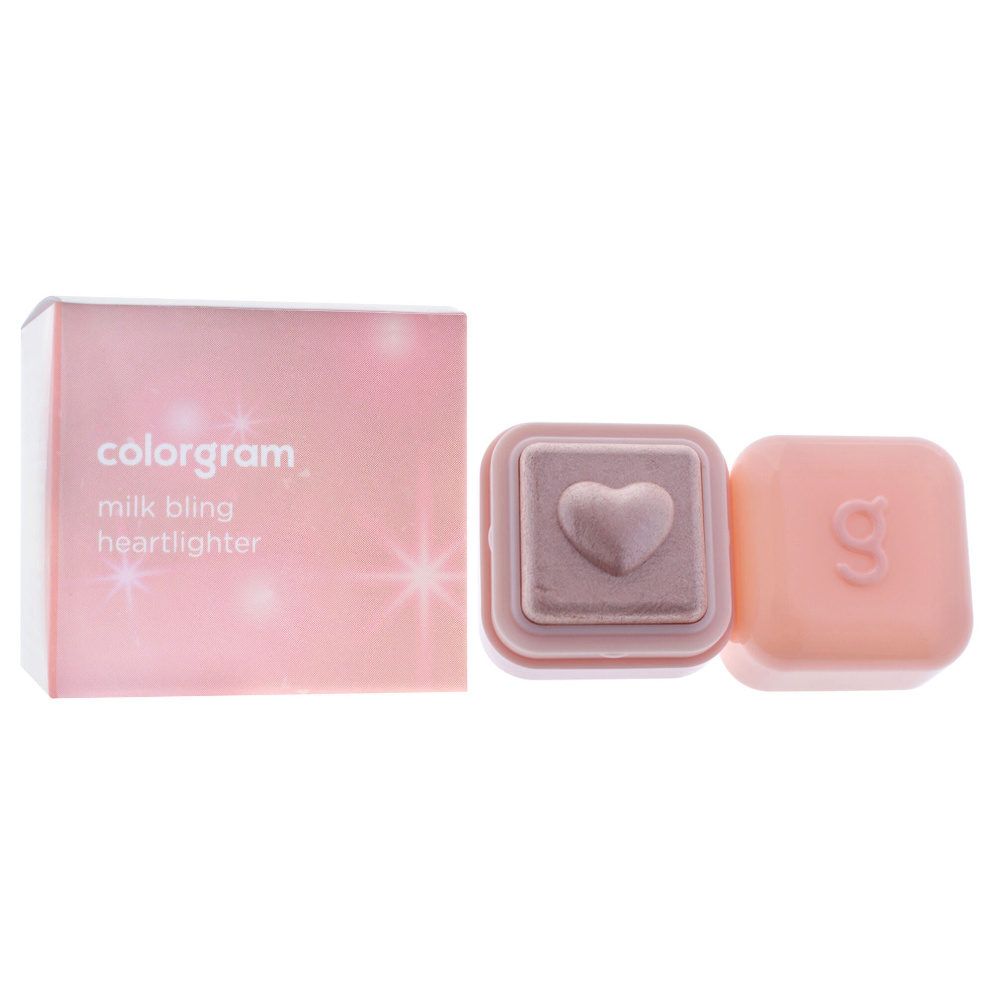 Milk Bling Heartlighter - 01 Peach Heart by Colorgram for Women - 0.07 oz Highlighter, Brown, alternate image number 2