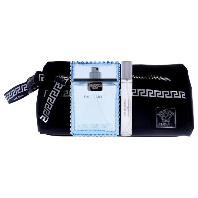 Versace Man Eau Fraiche by Versace for Men - 3 Pc Gift Set 3.4oz EDT Spray, 10ml EDT Spray (Mini), Pouch, , alternate image number null