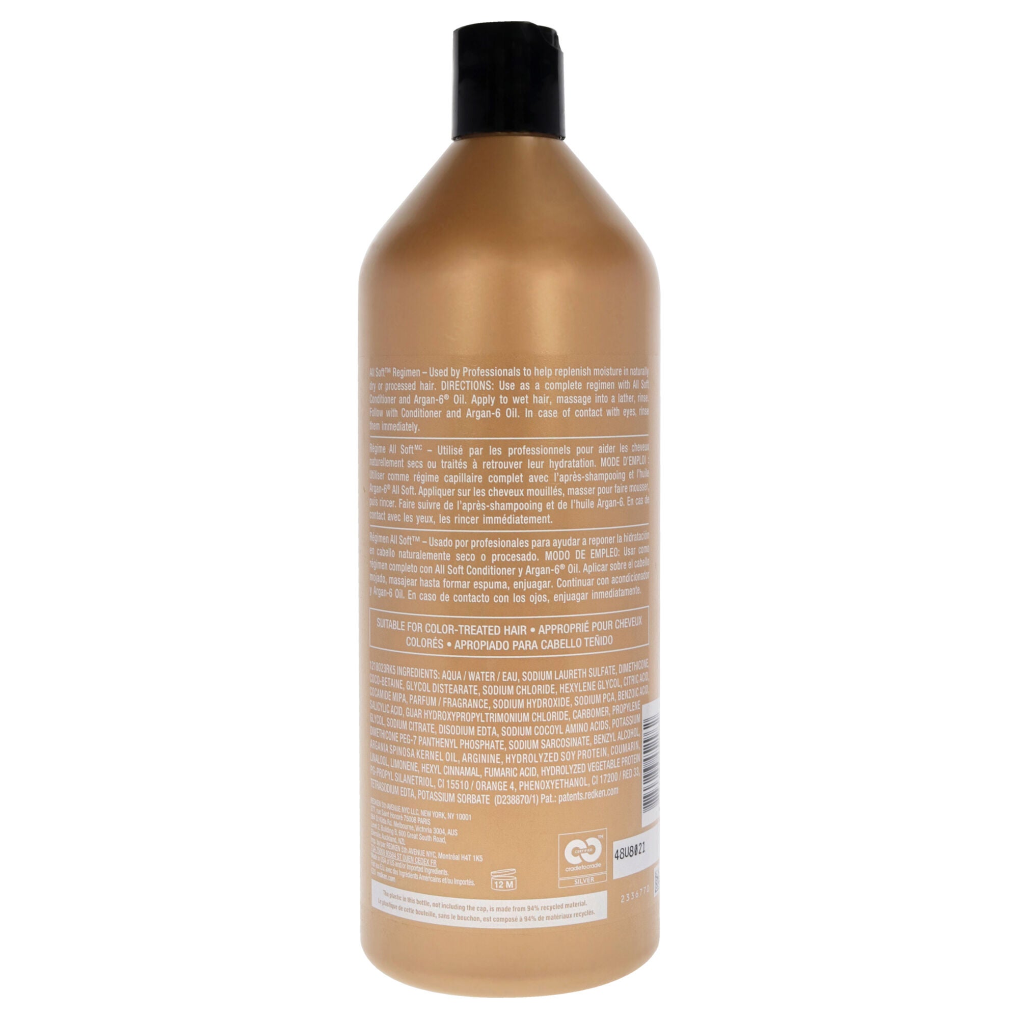 All Soft Shampoo-NP by Redken for Unisex - 33.8 oz Shampoo, See Description, alternate image number 1