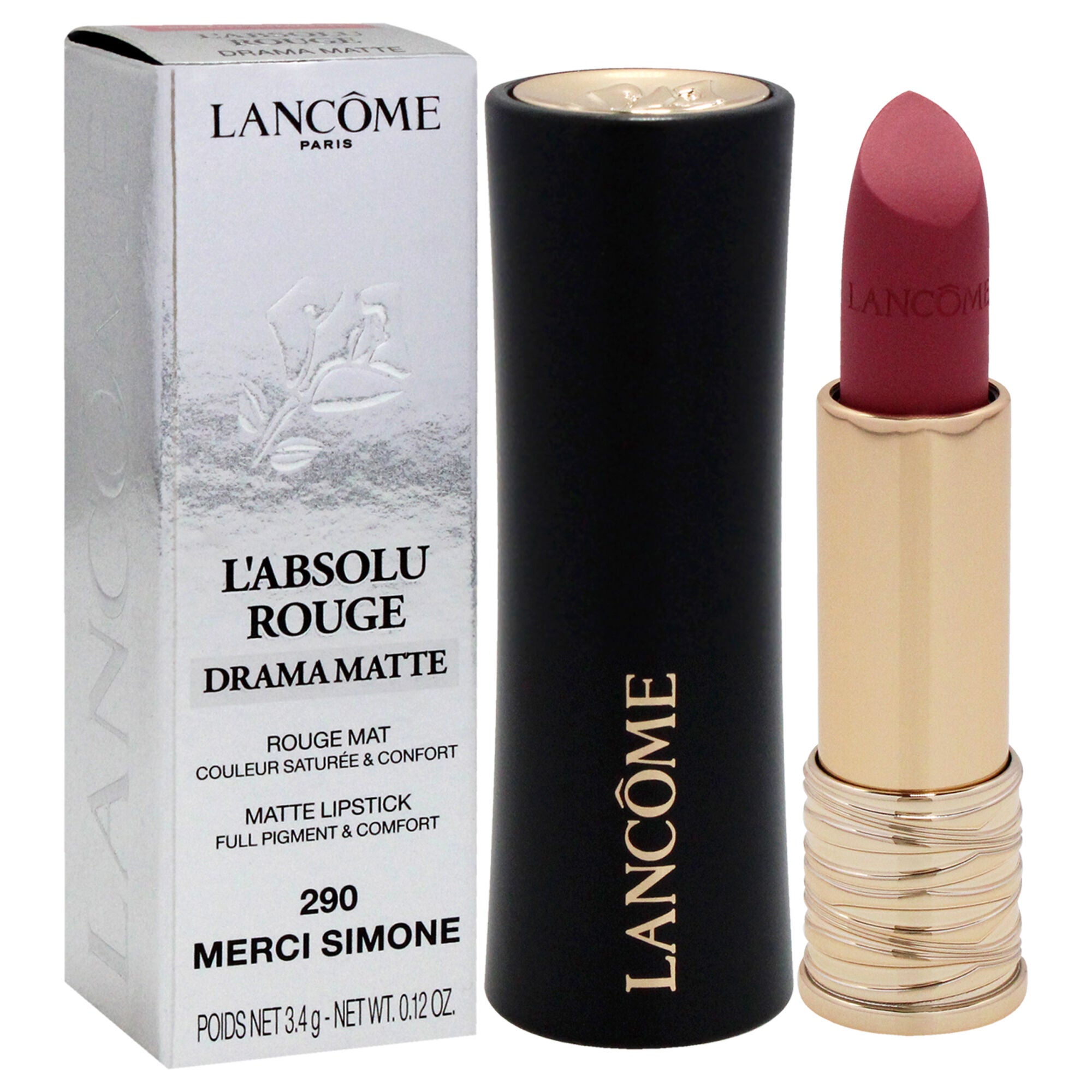 LAbsolu Rouge Drama Matte Lipstick - 290 Merci Simone by Lancome for Women - 0.12 oz Lipstick, , alternate image number 6