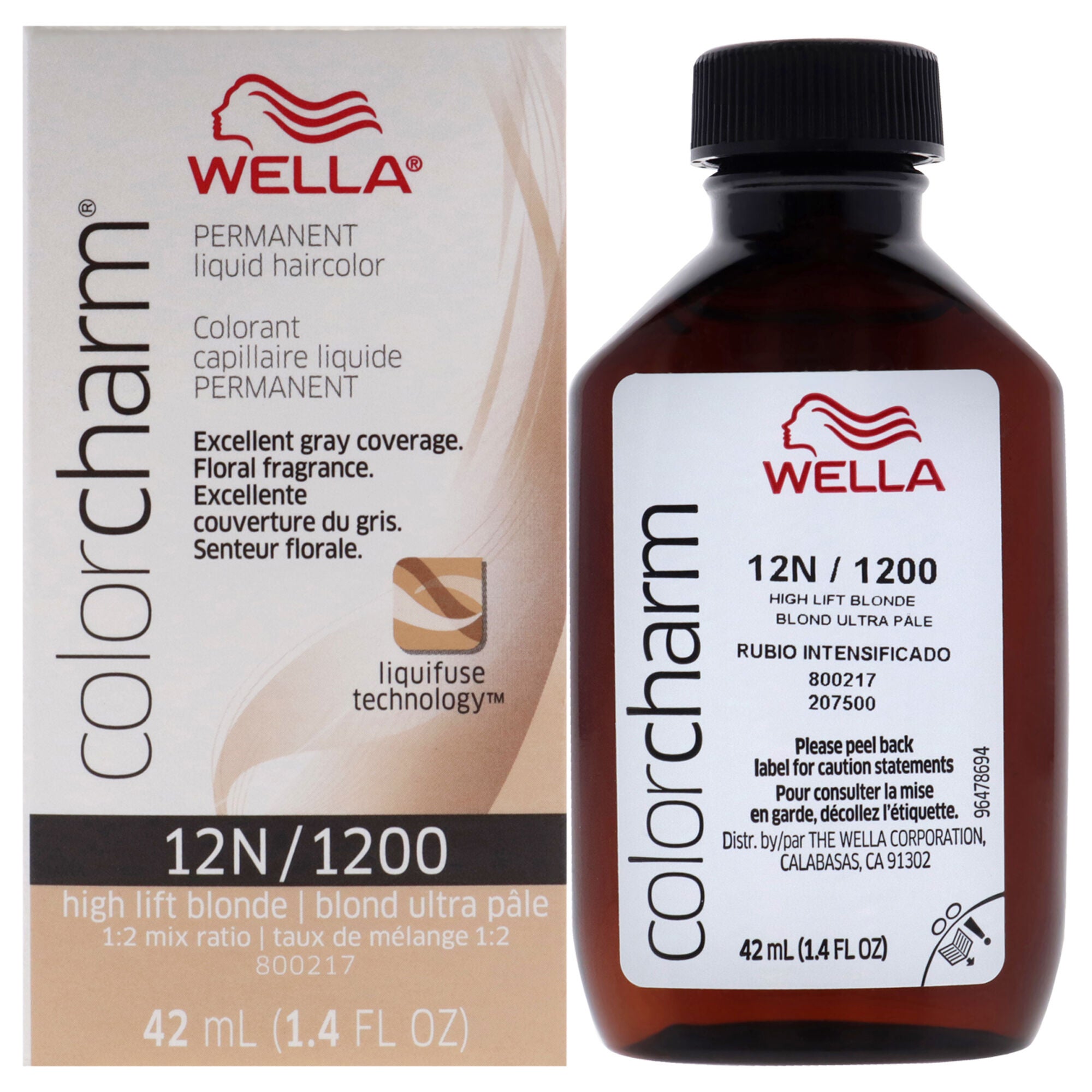 Color Charm Permanent Liquid Hair Color - 12N 1200 High Lift Blonde by Wella for Unisex - 1.42 oz Hair Color, See Description, hi-res image number 0