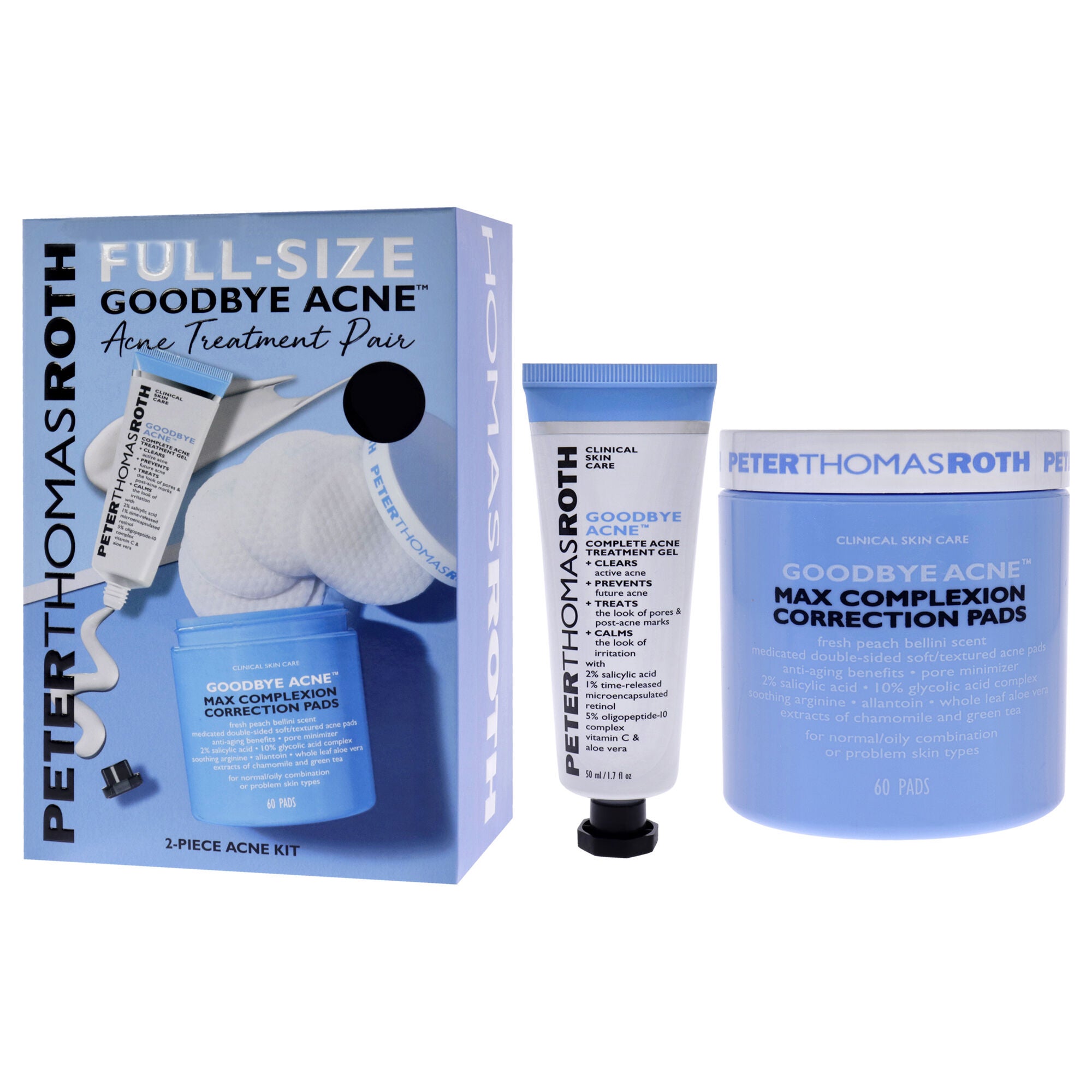 Goodbye Acne Treatment Pair by Peter Thomas Roth for Women - 2 Pc 1.7oz Complete Acne Treatment Gel, 60 Max Complexion Correction Pads, , alternate image number 8