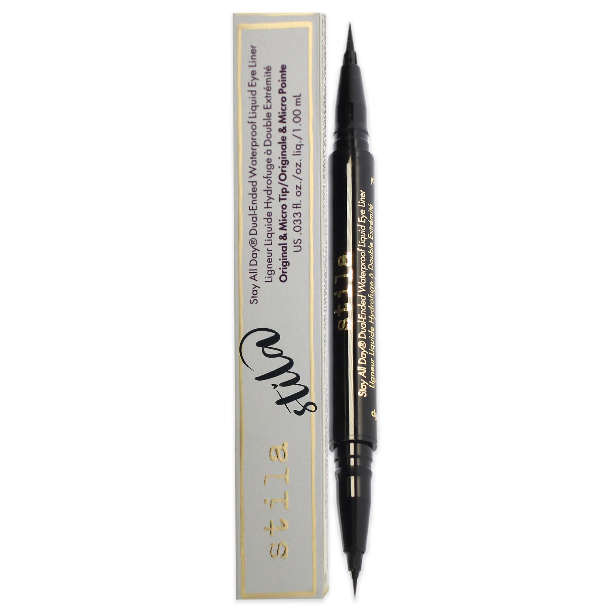 Stay All Day Dual-Ended Waterproof Liquid Eye Liner - Intense Black by Stila for Women - 0.033 oz Eyeliner, See Description, alternate image number 3