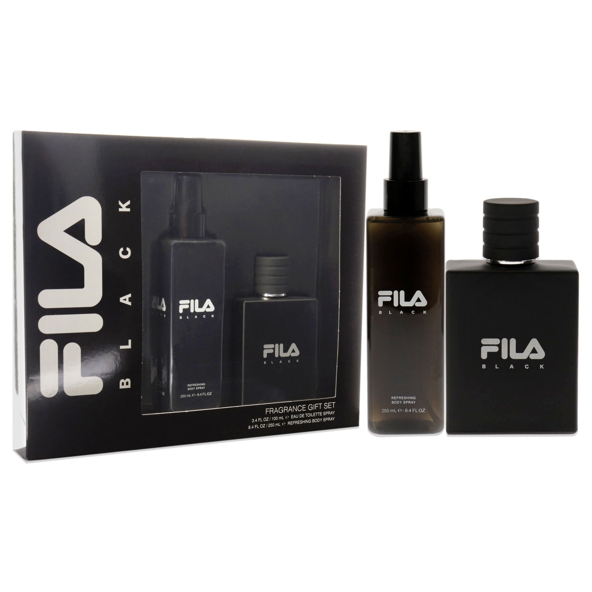 Fila Black by Fila for Men - 2 Pc Gift Set 3.4oz EDT Spray, 8.4oz Body Spray, See Description, alternate image number 2