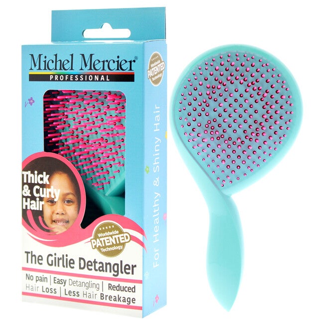 The Girlie Detangle Brush Thick and Curly Hair - Turquoise-Pink by Michel Mercier for Women- 1 Pc Hair Brush, See Description, alternate image number 3