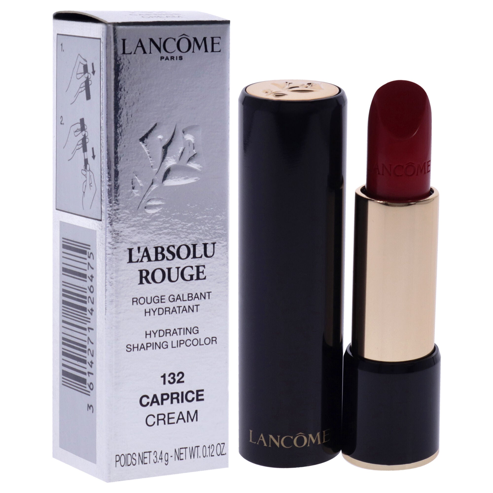 LAbsolu Rouge Hydrating Shaping Lipcolor - 132 Caprice Cream by Lancome for Women - 0.12 oz Lipstick, See Description, alternate image number 2