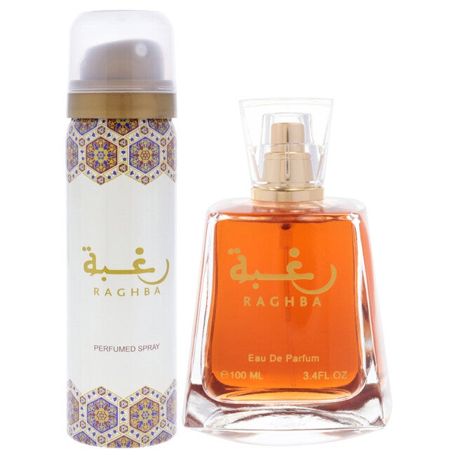 Raghba by Lattafa for Unisex - 2 Pc Gift Set 3.4oz EDP Spray, 1.7oz Perfumed Spray, See Description, alternate image number 3