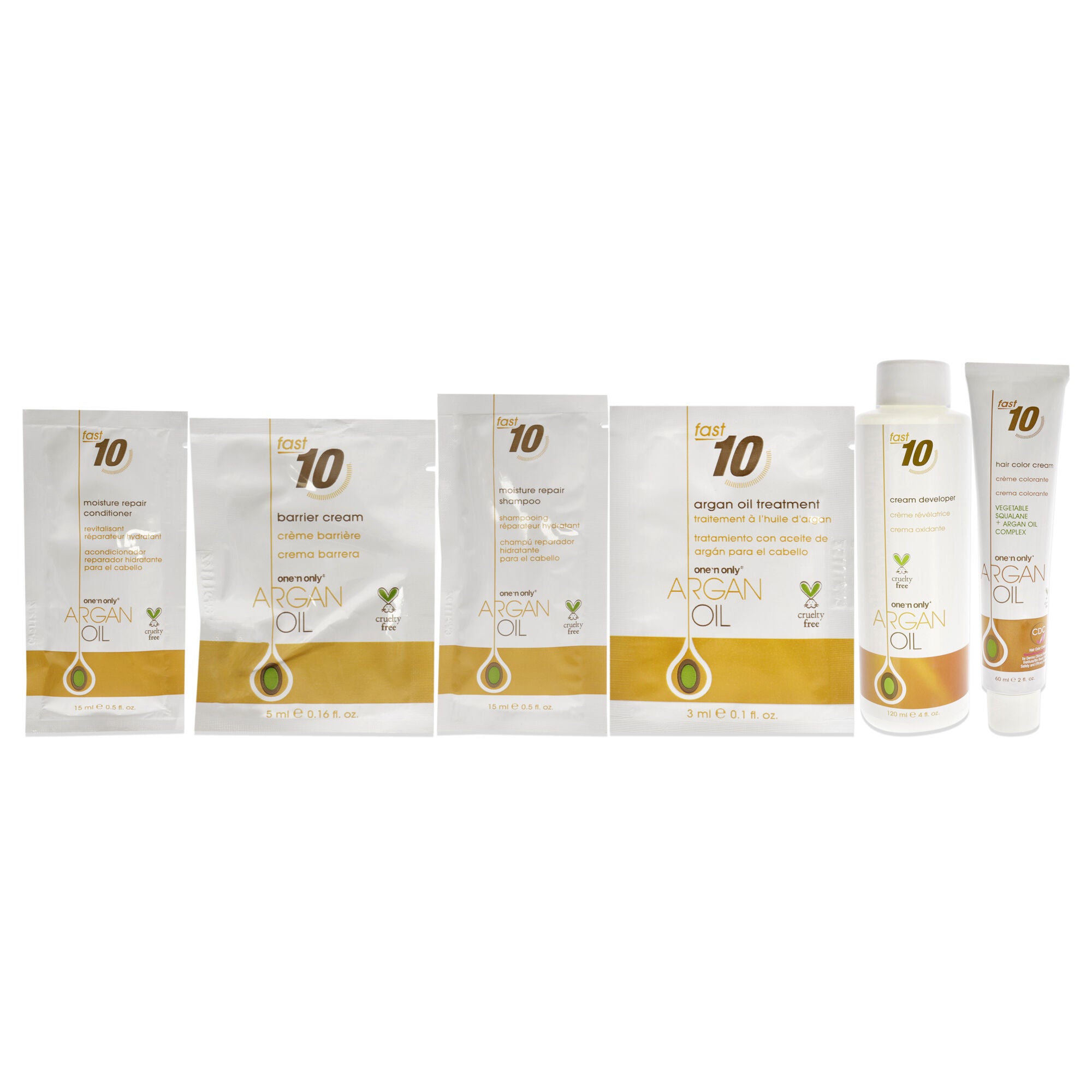 Argan Oil Fast 10 Permanent Hair Color Kit - 8G Golden Light Blonde by One n Only for Unisex - 1 Pc Hair Color, See Description, alternate image number 3