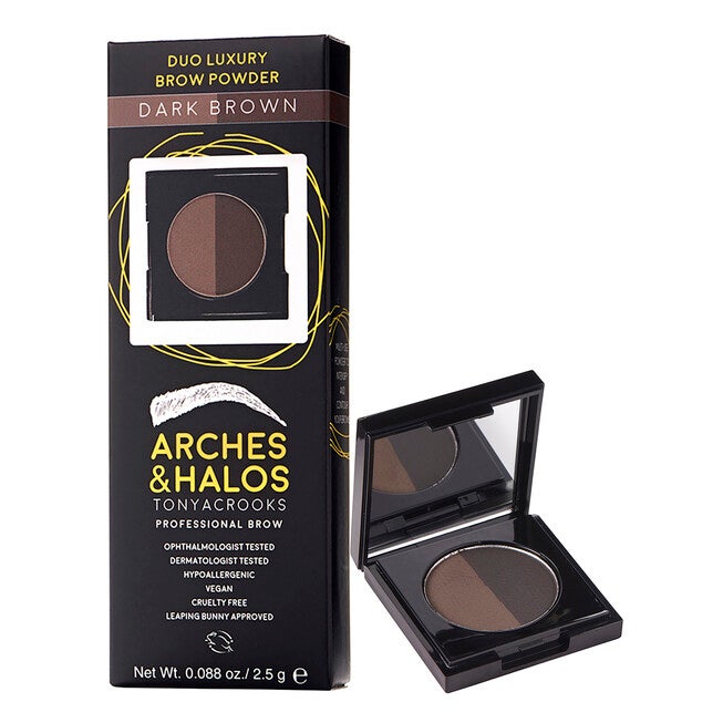 Duo Luxury Brow Powder - Dark Brown by Arches and Halos for Women - 0.088 oz Eyebrow, See Description, hi-res image number 0