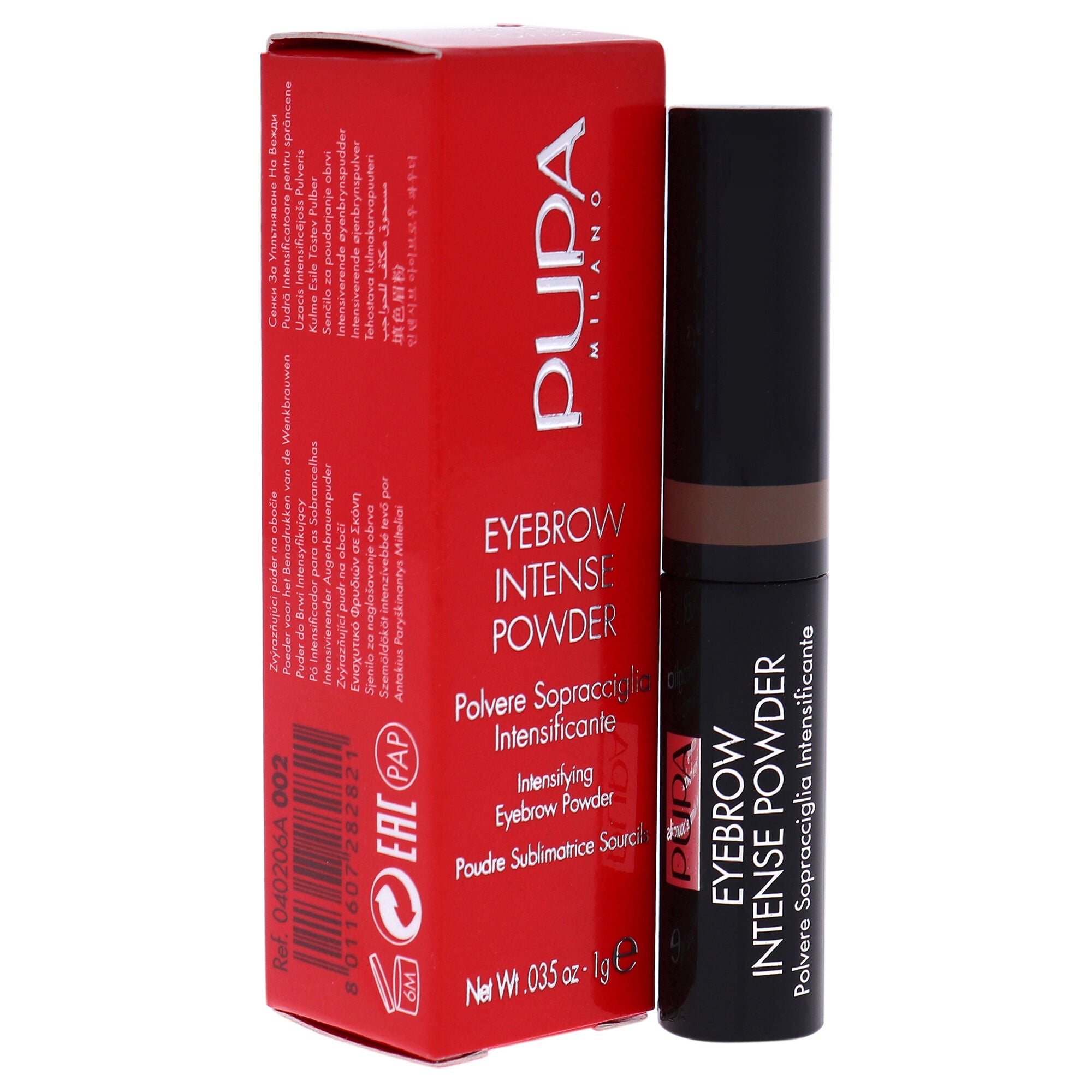 Eyebrow Intense Powder - 002 Brown by Pupa Milano for Women - 0.035 oz Eyebrow, See Description, alternate image number 1