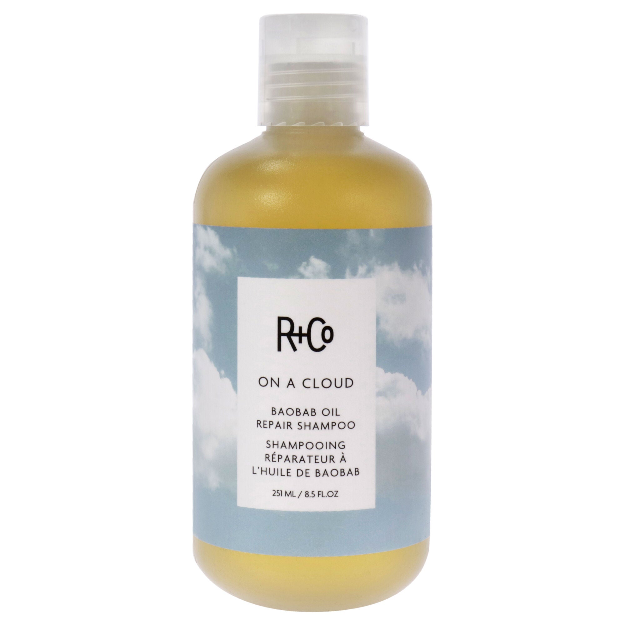 On a Cloud Baobab Oil Repair Shampoo by R+Co for Unisex - 8.5 oz Shampoo, See Description, hi-res image number 0
