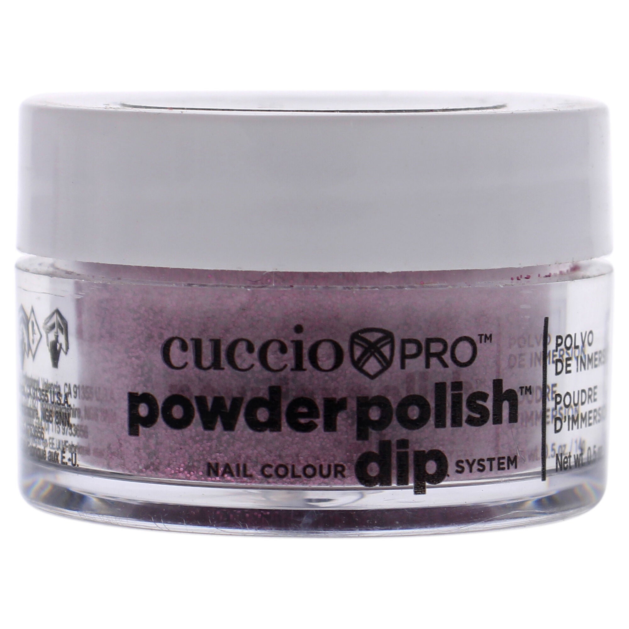 Pro Powder Polish Nail Colour Dip System - Barbie Pink Glitter by Cuccio Colour for Women - 0.5 oz Nail Powder, See Description, hi-res image number 0