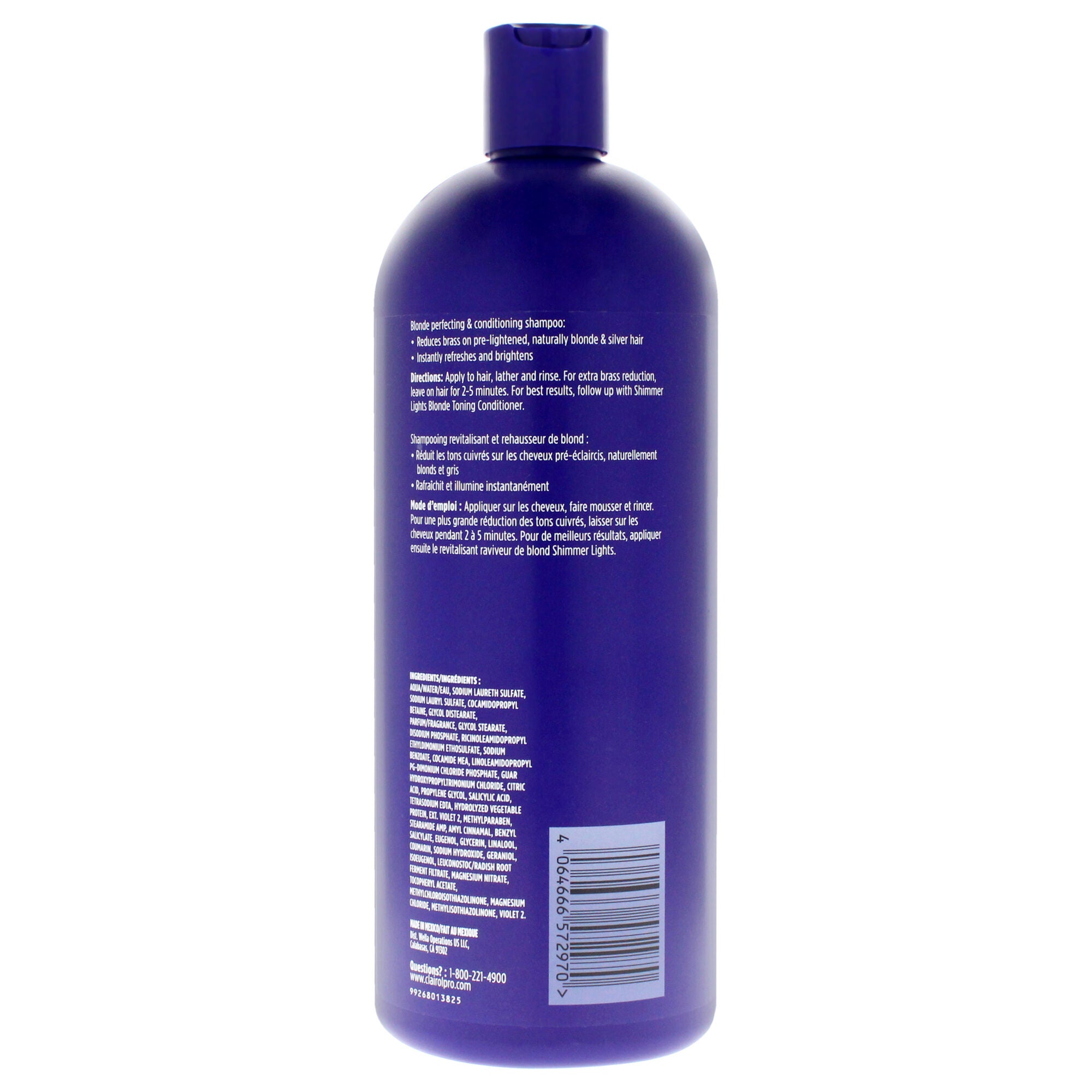 Shimmer Lights Blonde and Silver Shampoo by Clairol for Unisex - 31.5 oz Shampoo, See Description, alternate image number 1