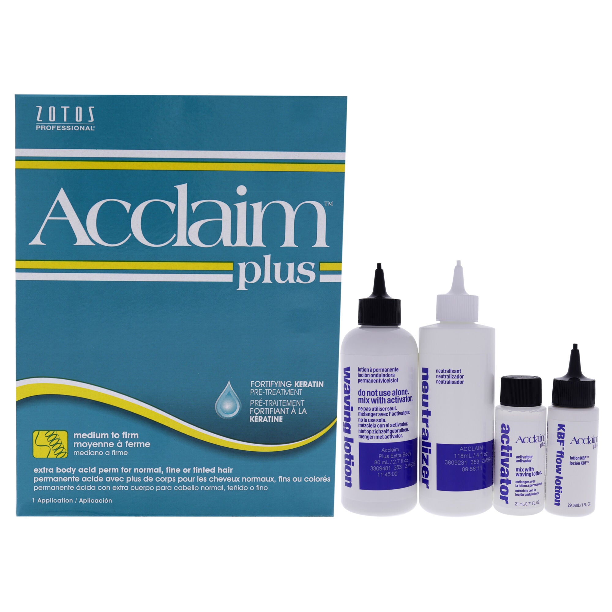 Acclaim Plus Extra Body Acid Perm by Zotos for Unisex - 1 Application Treatment, See Description, hi-res image number 0