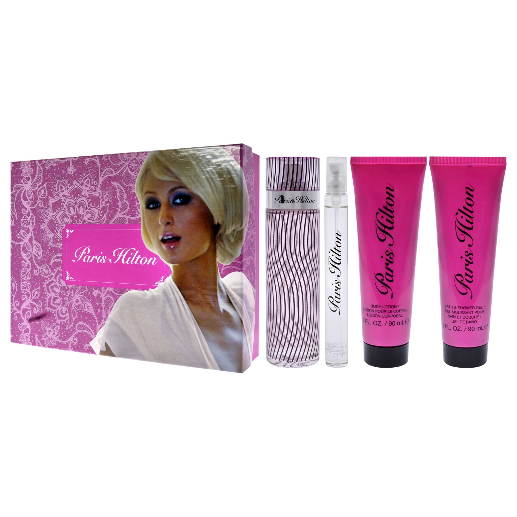 Paris Hilton by Paris Hilton for Women - 4 Pc Gift Set 3.4oz EDP Spray, 0.34oz EDP Spray, 3oz Body Lotion, 3oz Bath and Shower Gel, , alternate image number 9